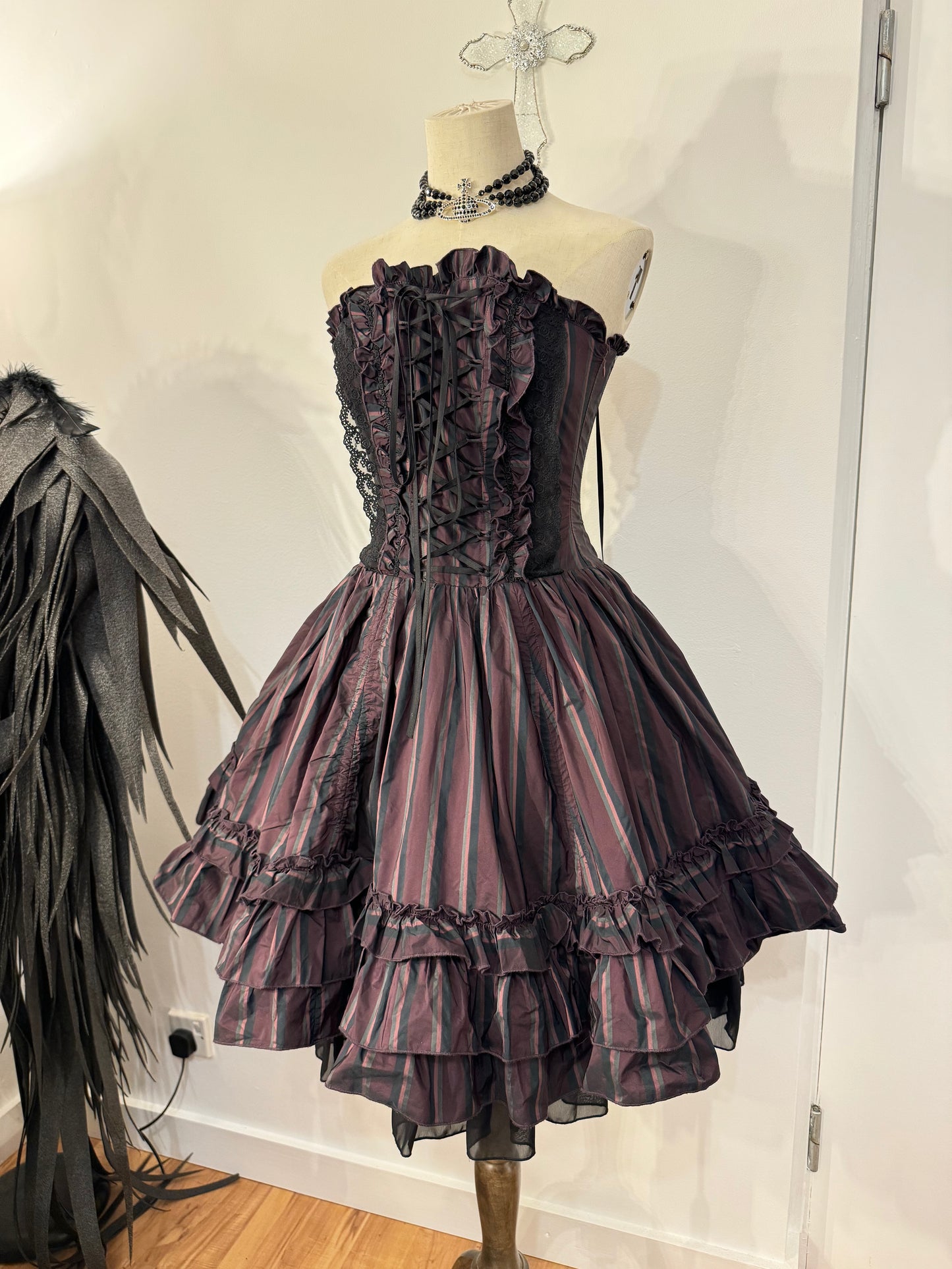 Atelier Pierrot Stripe Lace-Up Dress