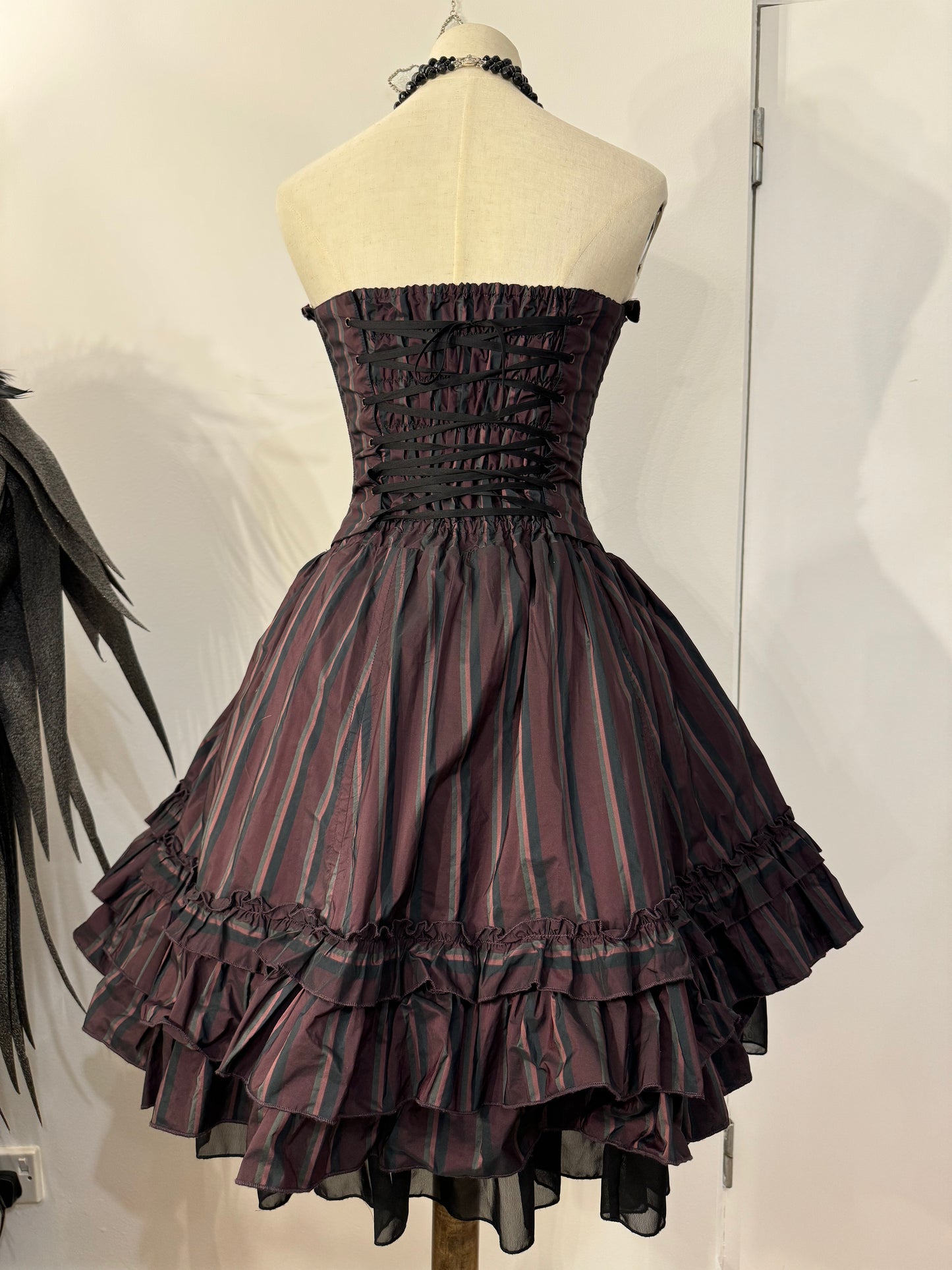 Atelier Pierrot Stripe Lace-Up Dress
