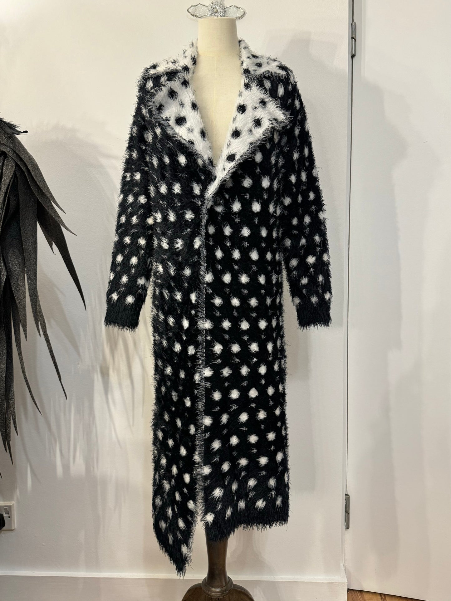 Civarize Dot Print Fur Coat