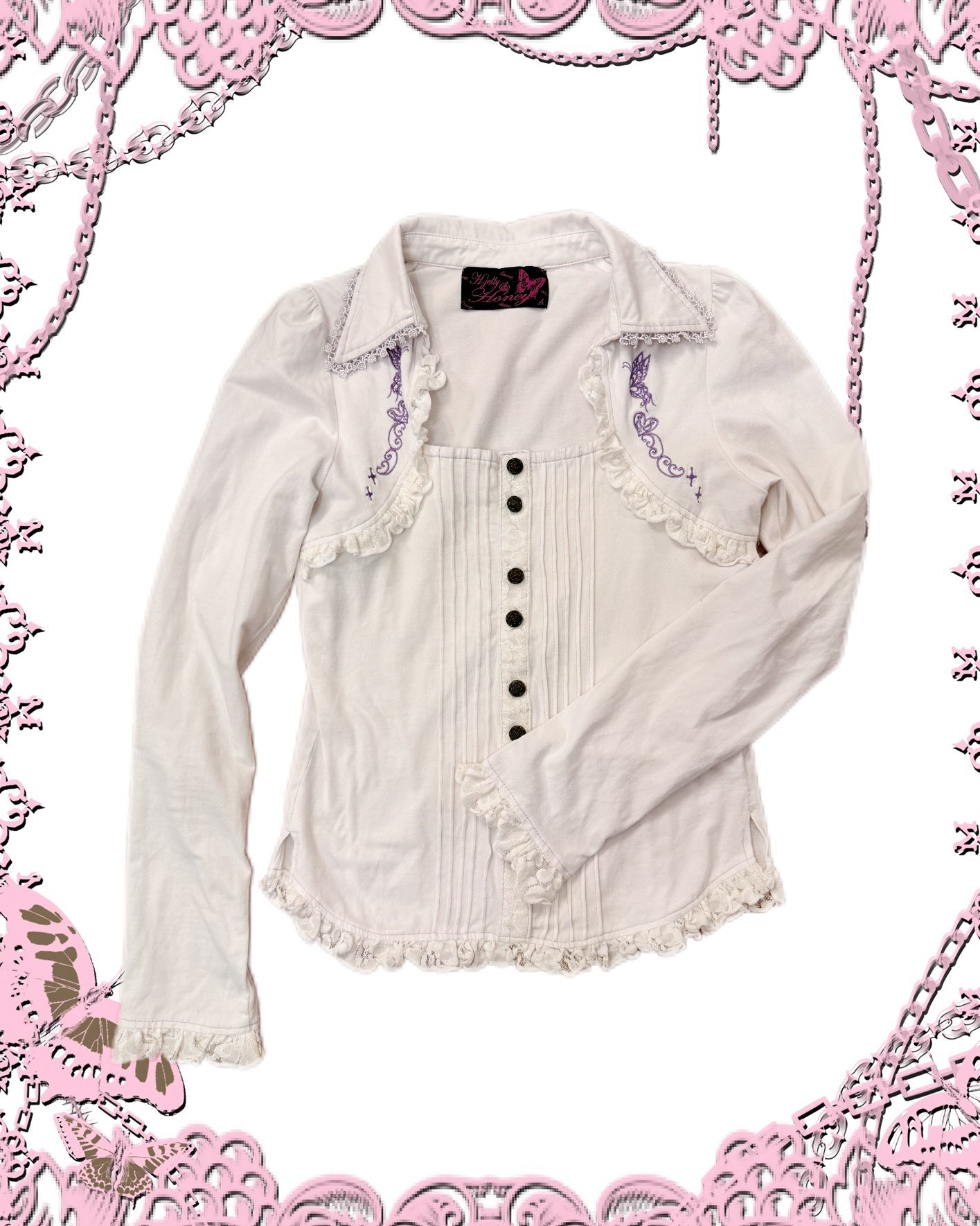 OZZ ON Ruffle Button-Up