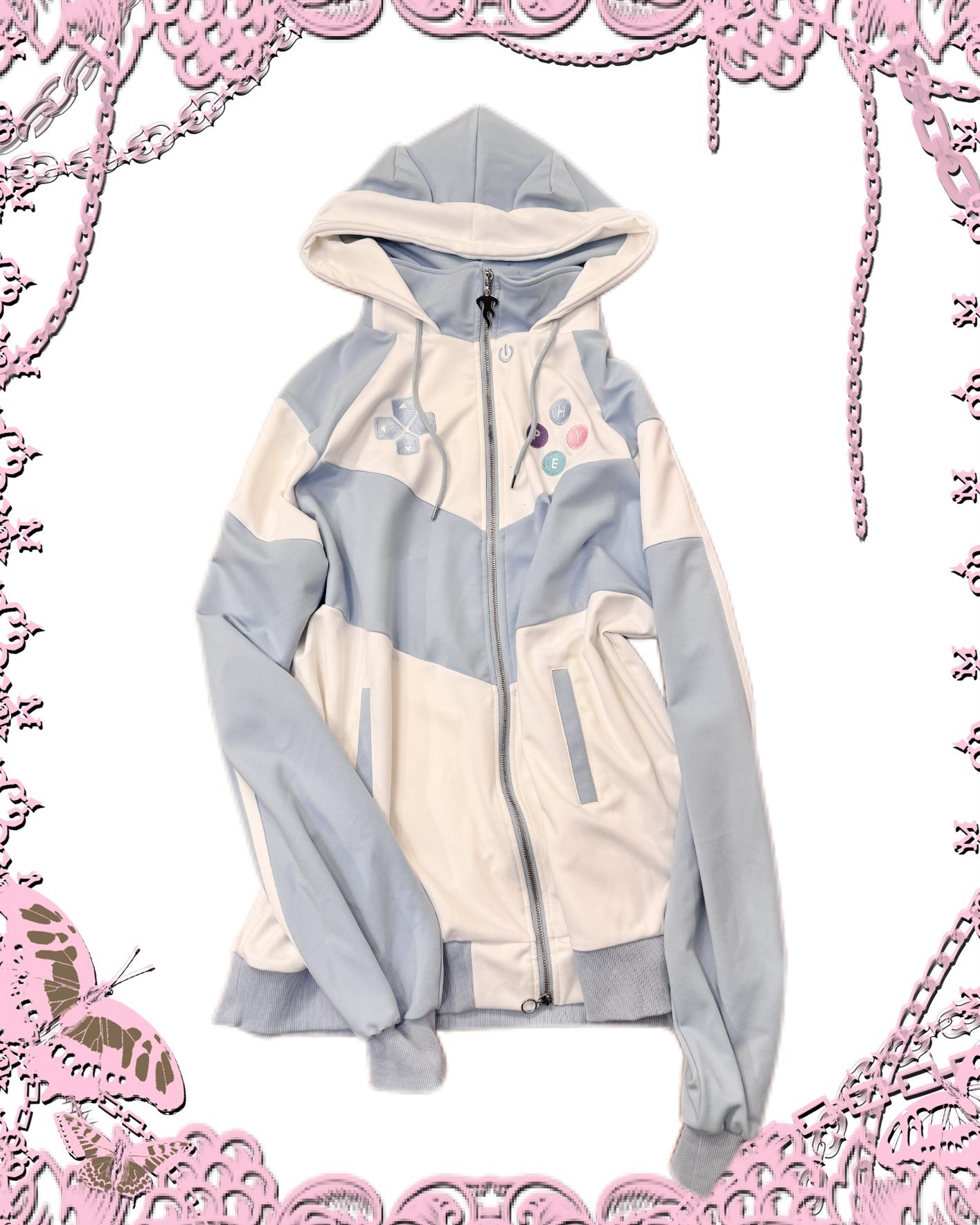 Listen Flavor Cat Ear Zip-Up Hoodie