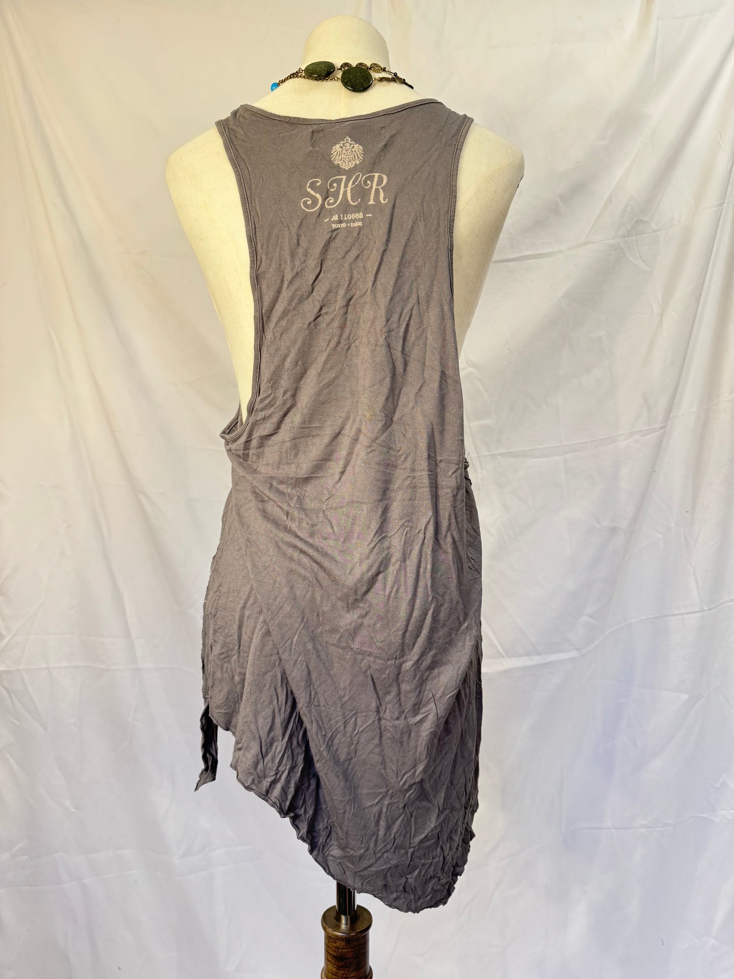 Share Spirit Letter Print and Jewel Tank Top