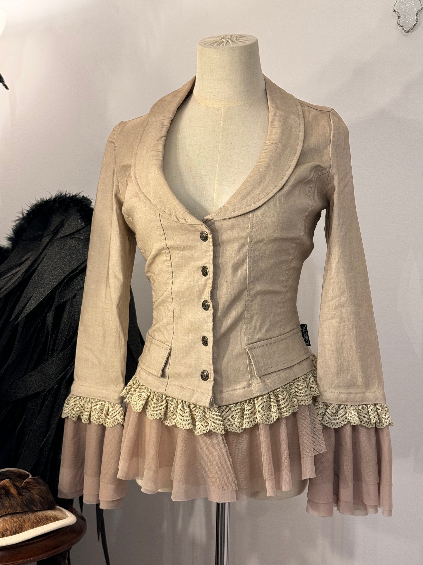 OZZ ON Low-Neck Mesh Jacket