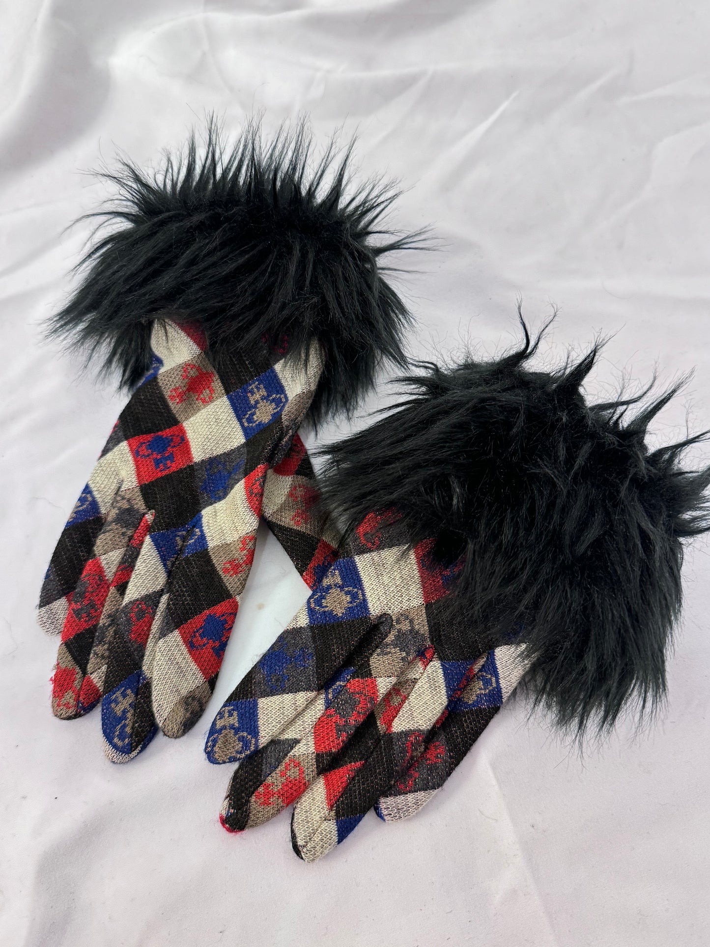 Vivienne Westwood Fur Plaid Gloves
