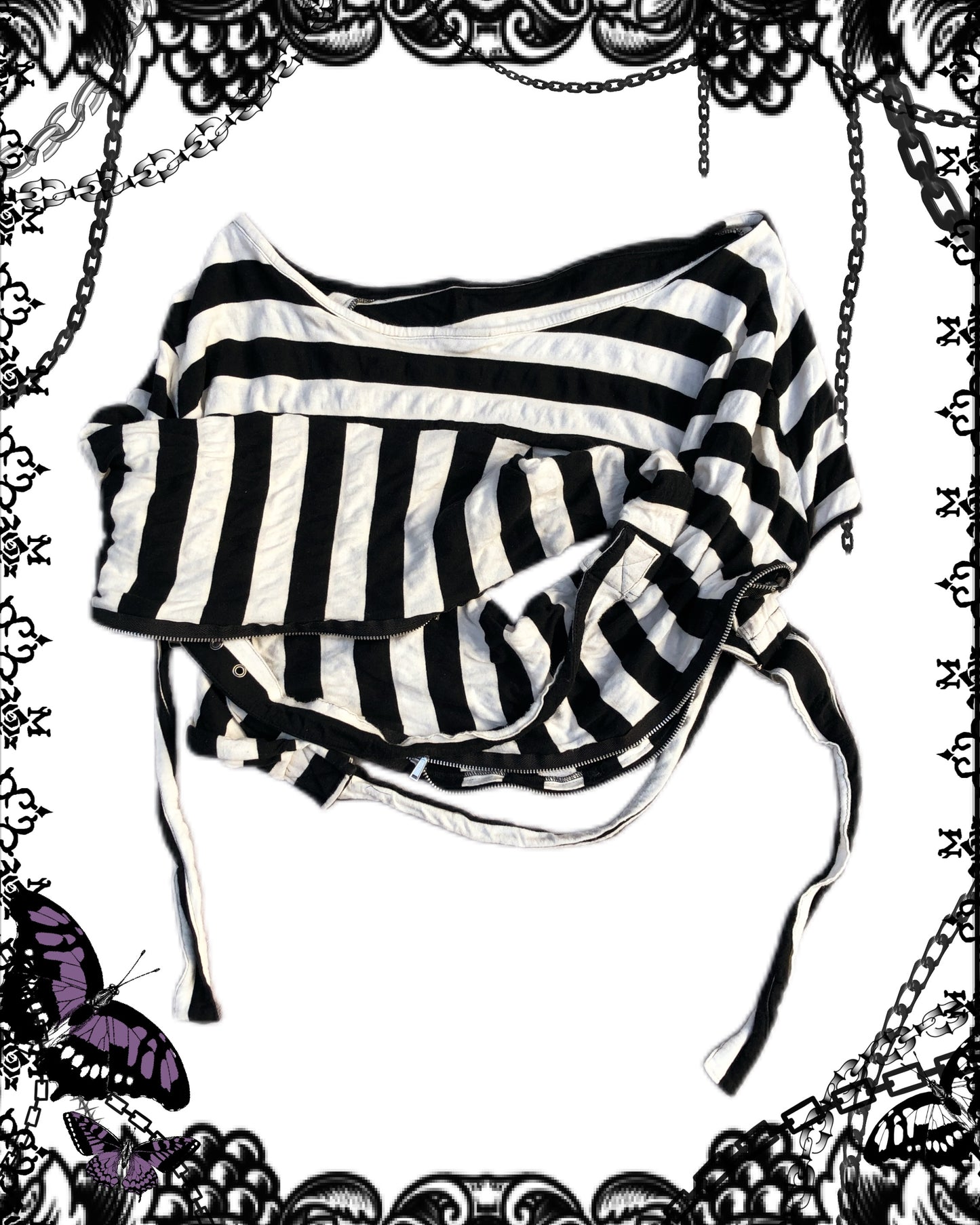 alice auaa Stripe Bondage Crop Top