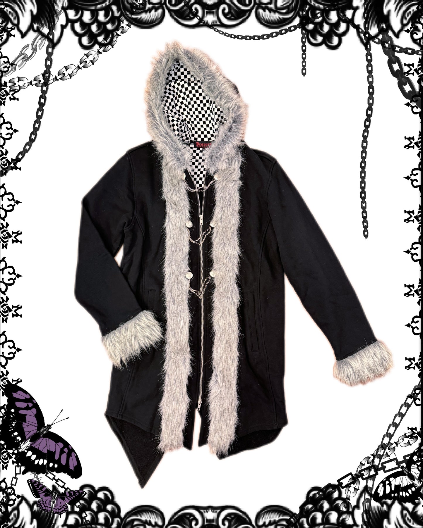 Deorart Fur Coat with Hood