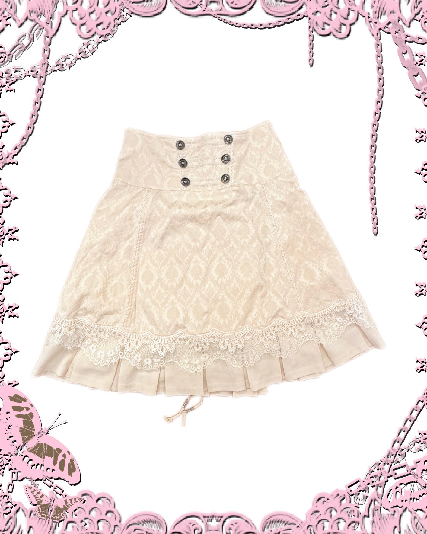 OZZ ON Lace Lace-Up Skirt