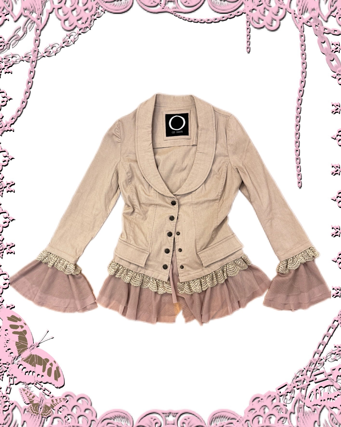 OZZ ON Low-Neck Mesh Jacket