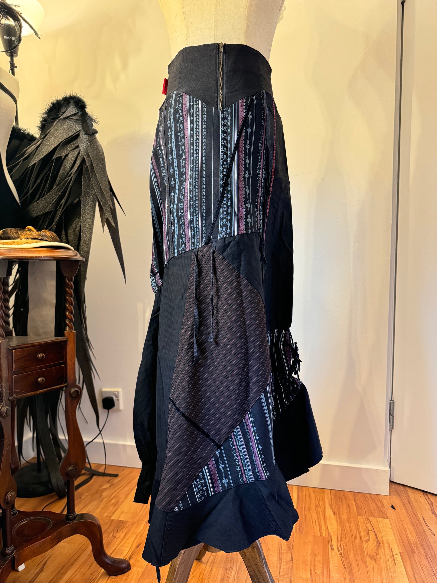 OZZ ON Stripe Patch Maxi Skirt