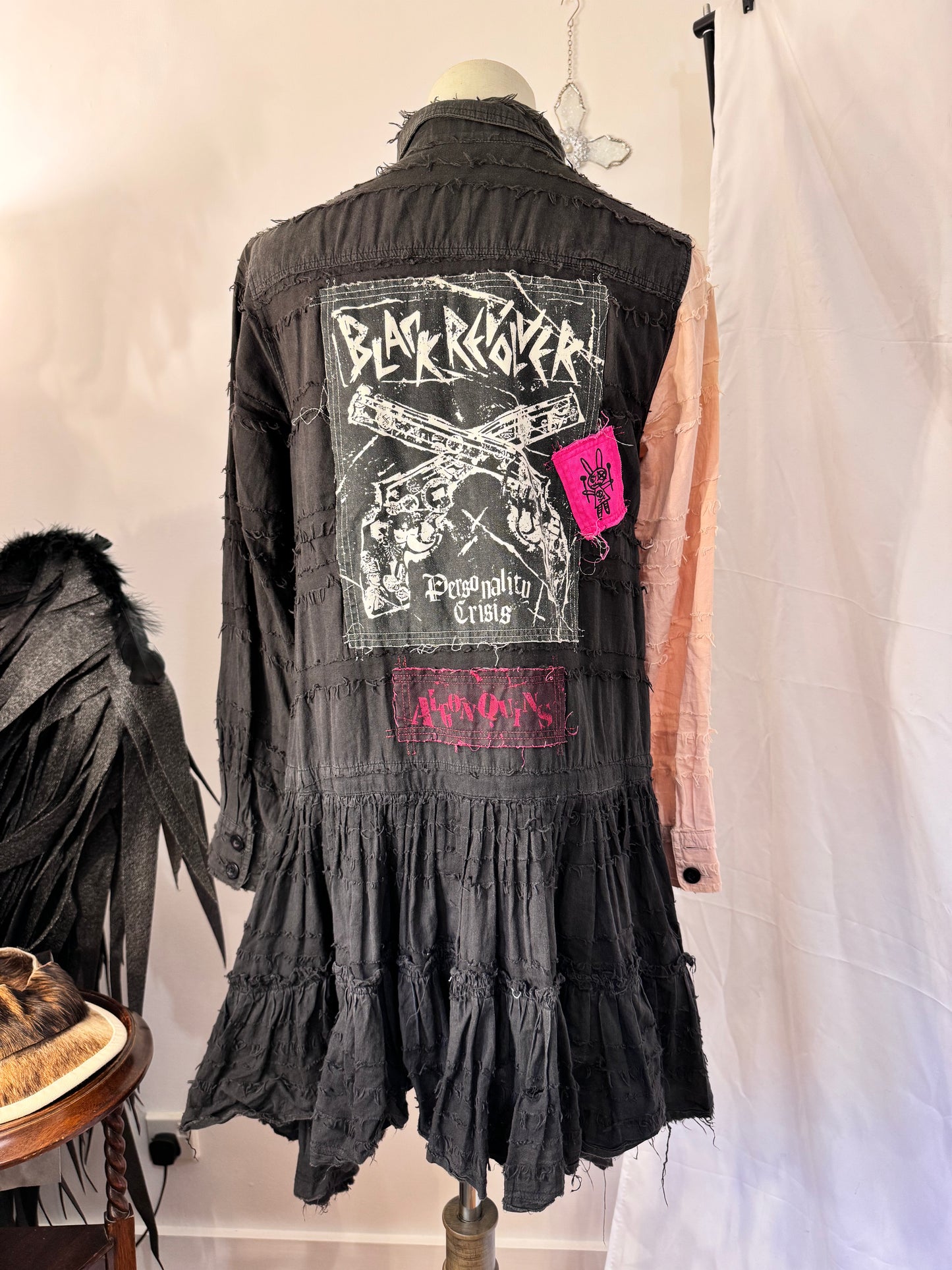 Algonquins Destructive Graphic Print Shirt Dress