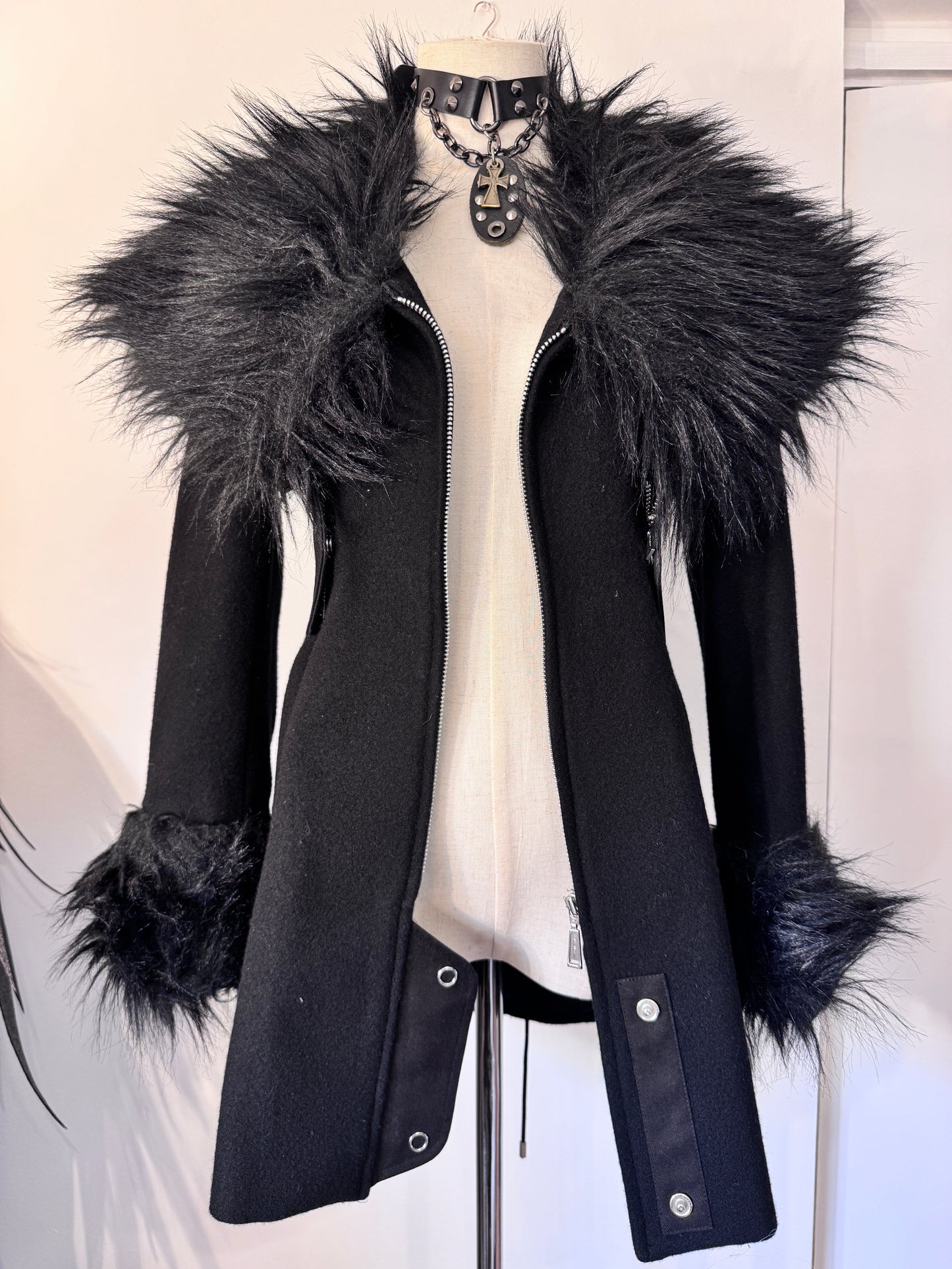 alice auaa Fur Collar Zip-Up Jacket