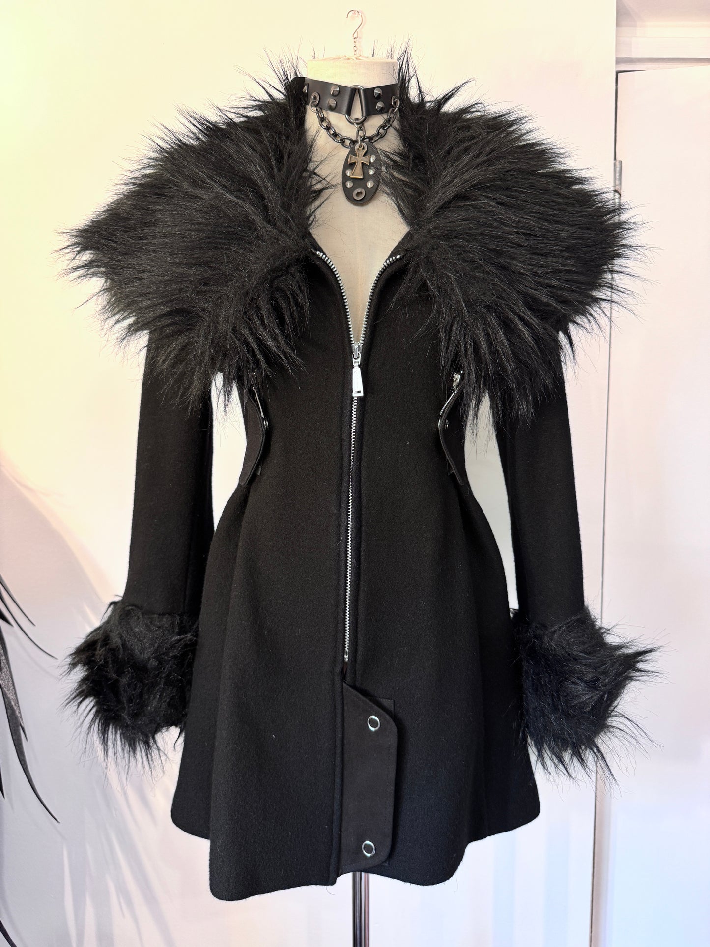 alice auaa Fur Collar Zip-Up Jacket