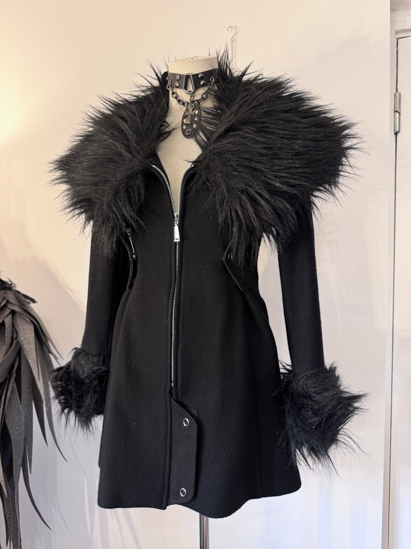 alice auaa Fur Collar Zip-Up Jacket