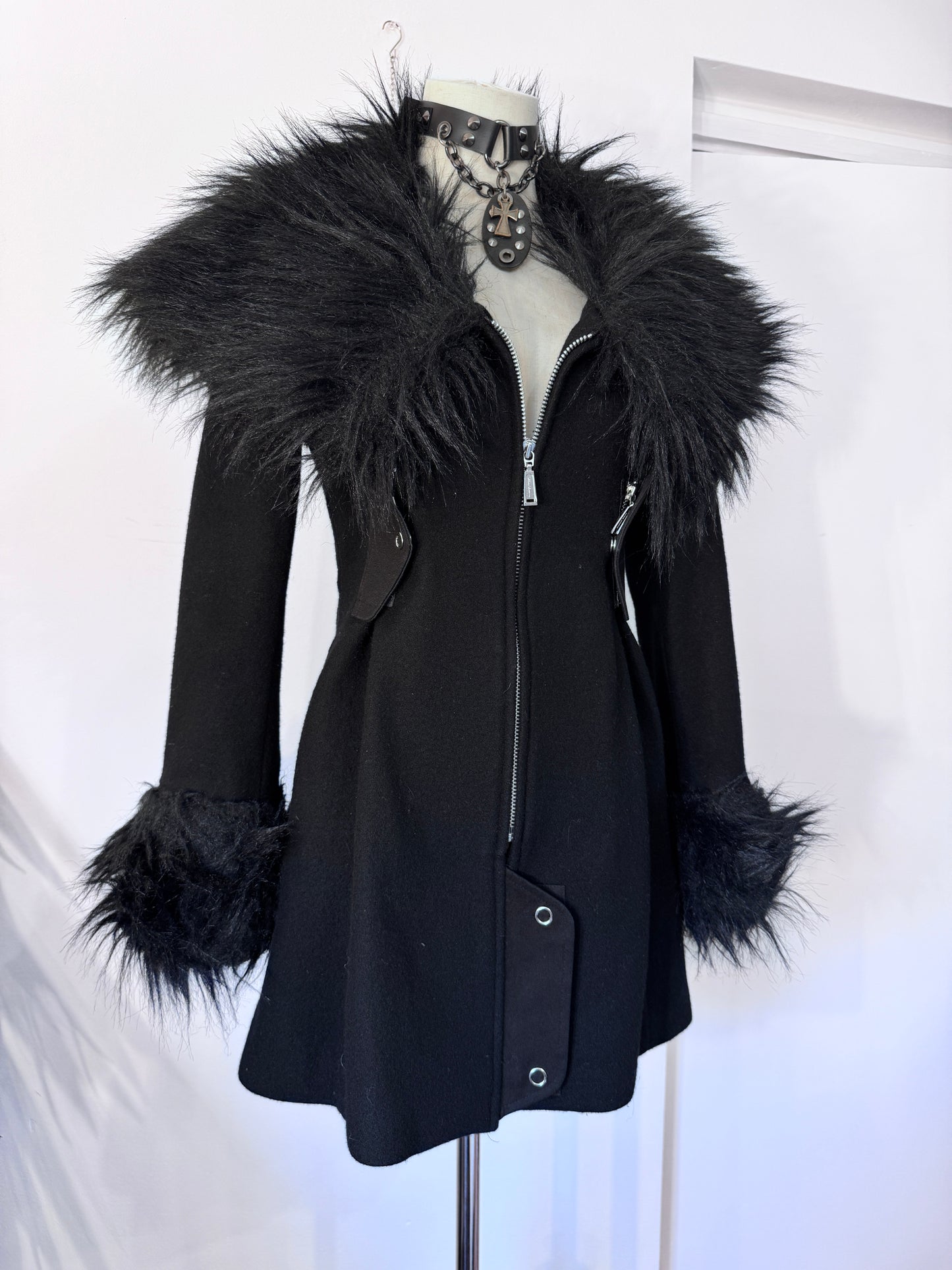 alice auaa Fur Collar Zip-Up Jacket