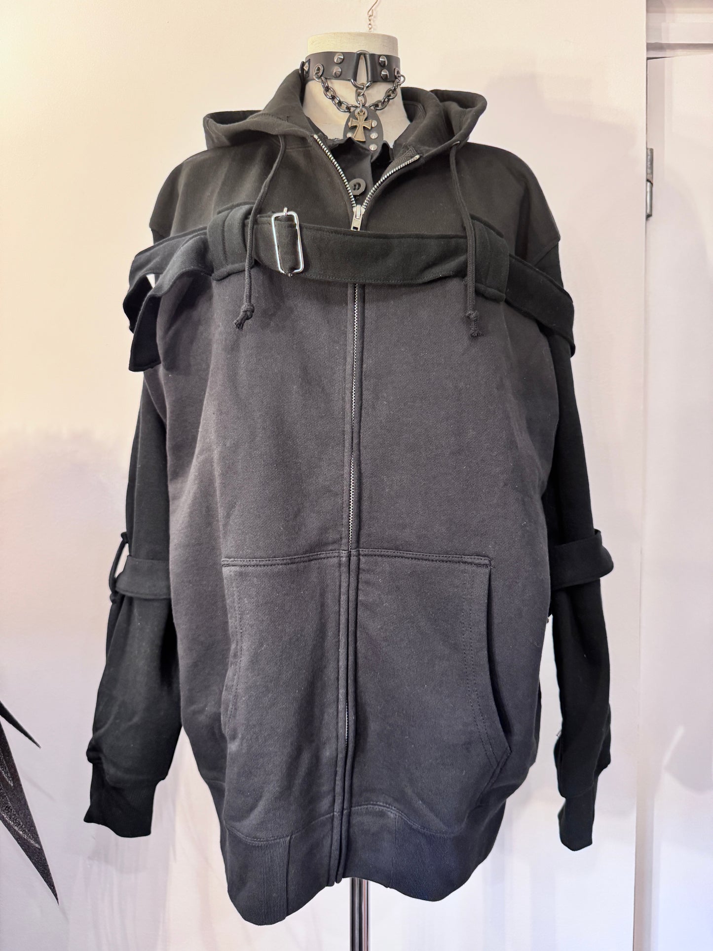 Unfinished Bondage Zip-Up Hoodie