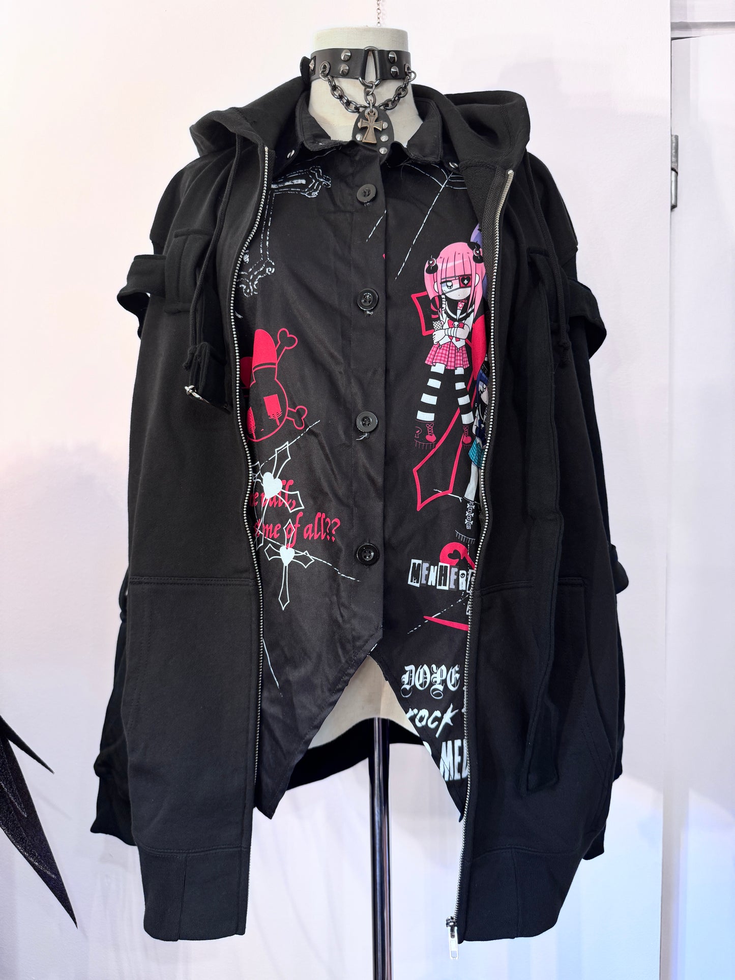 Unfinished Bondage Zip-Up Hoodie