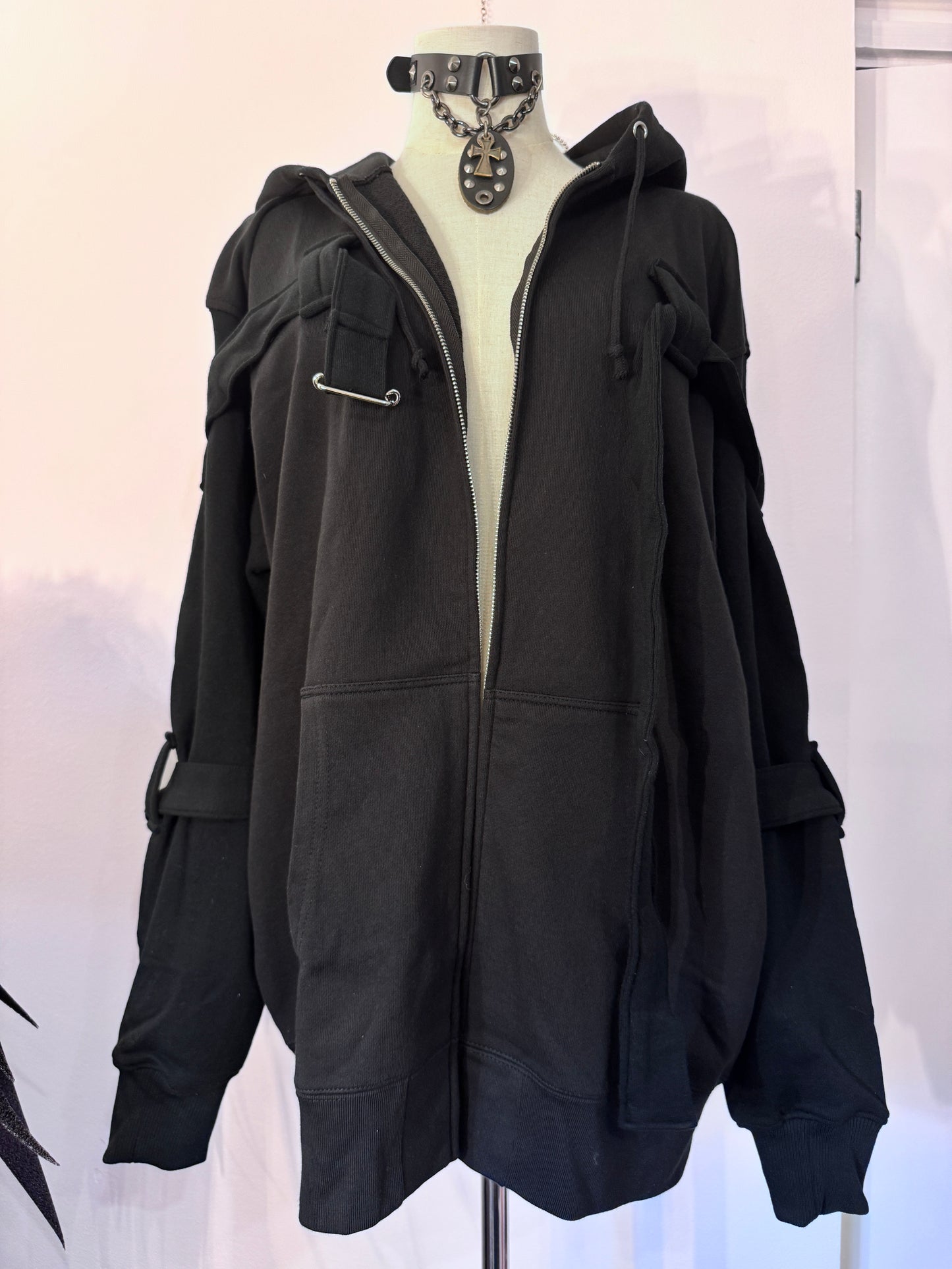 Unfinished Bondage Zip-Up Hoodie
