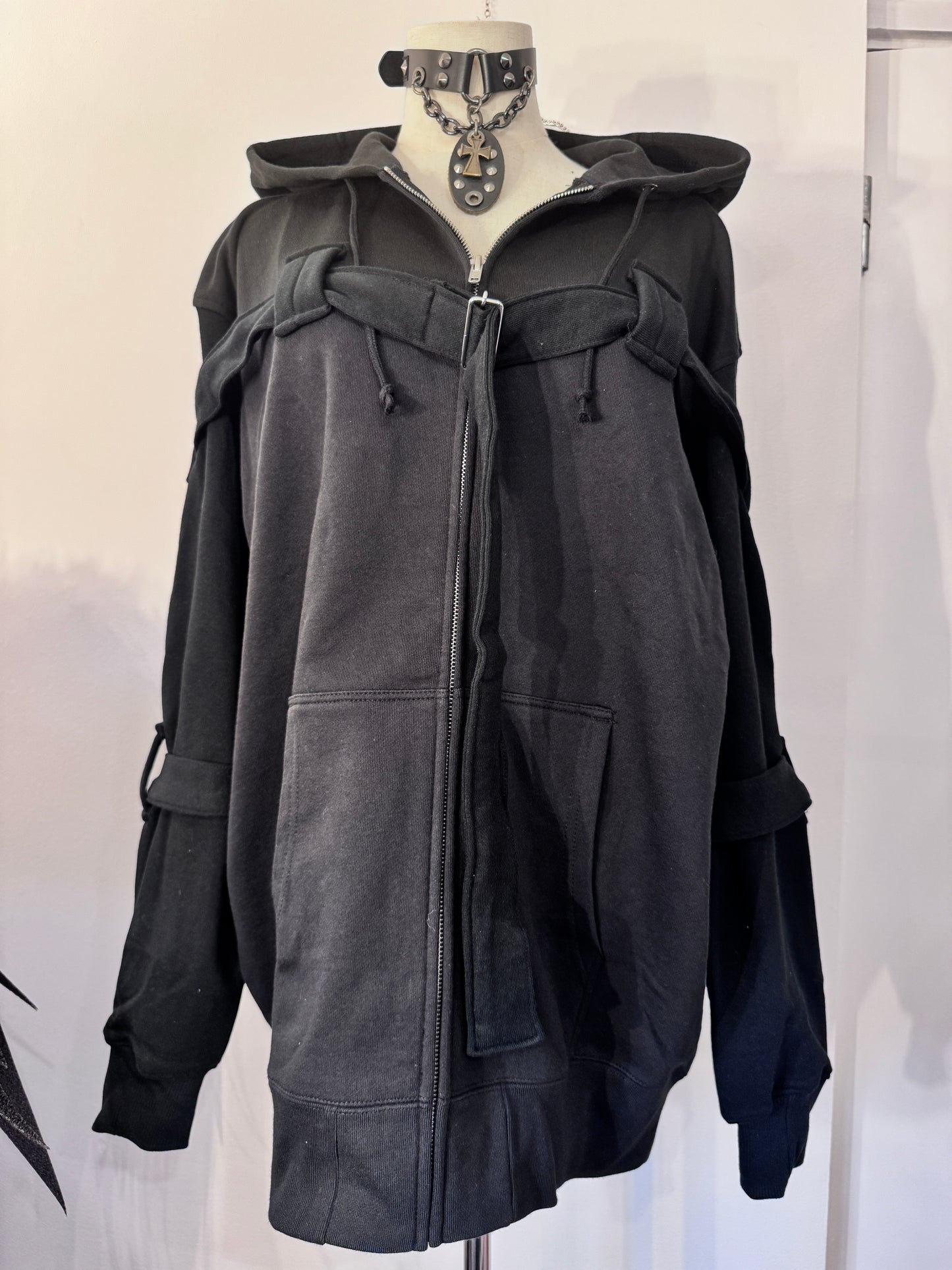 Unfinished Bondage Zip-Up Hoodie