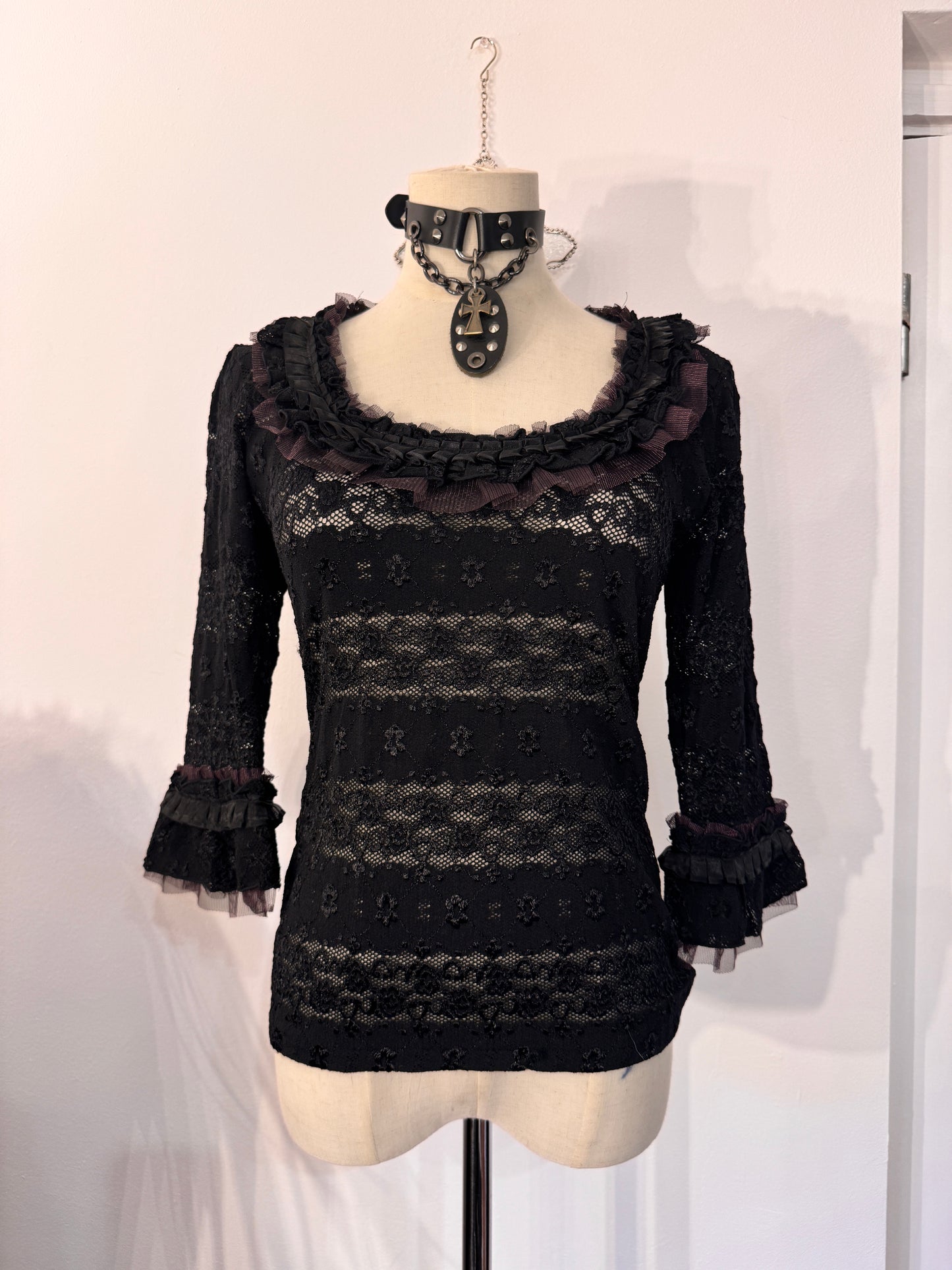 Black Peace Now Lace Top