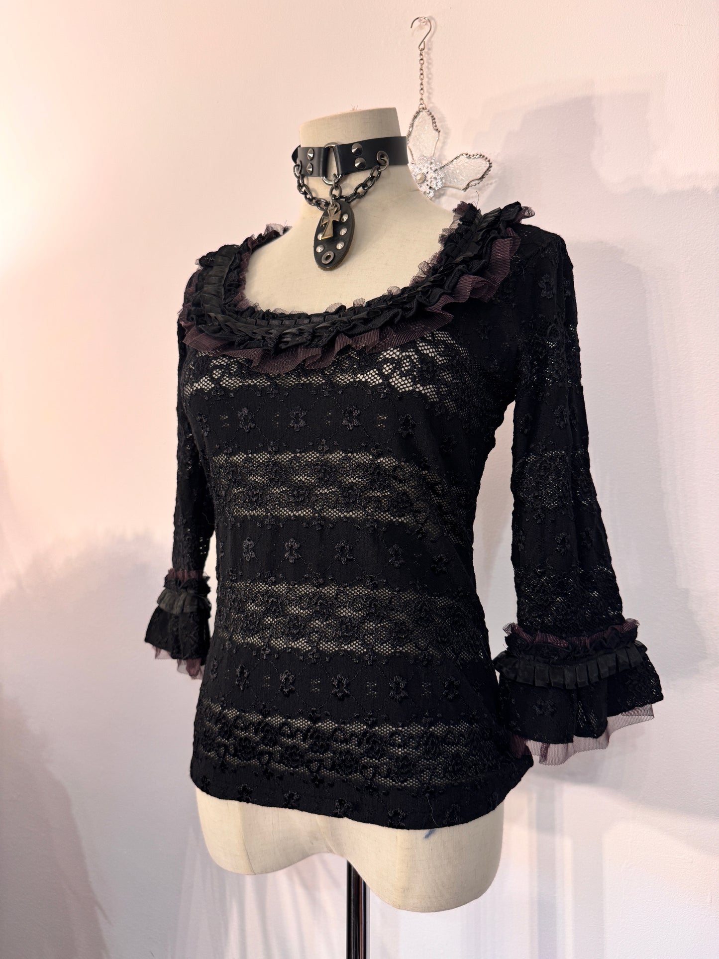 Black Peace Now Lace Top