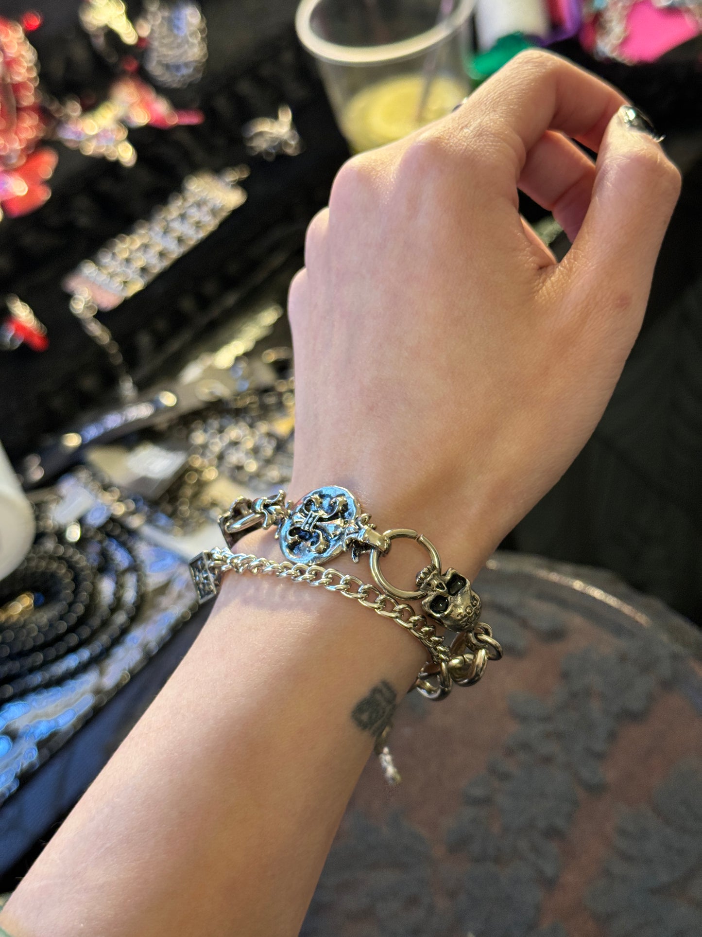 Sexpot Revenge Skull Chain Bracelet