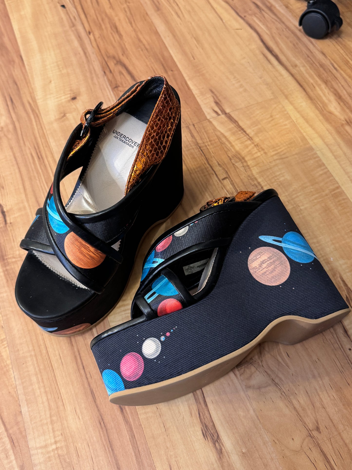 Undercover Space Print Platform Sandals
