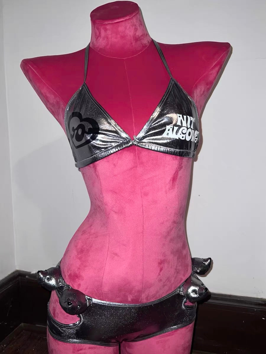 nit alcove 23SS Metalic Bear Bikini Set