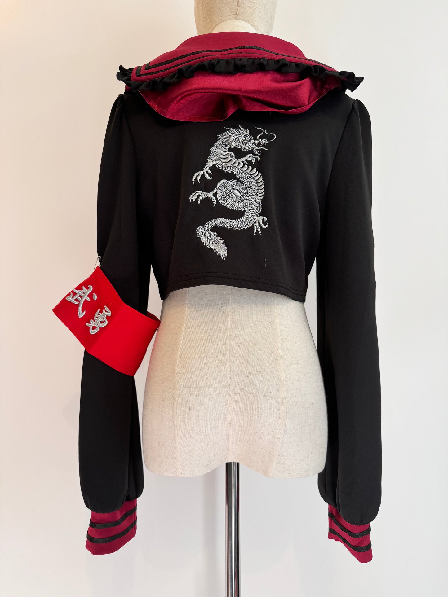 Jamie Ank Dragon Print Sailor Crop Top