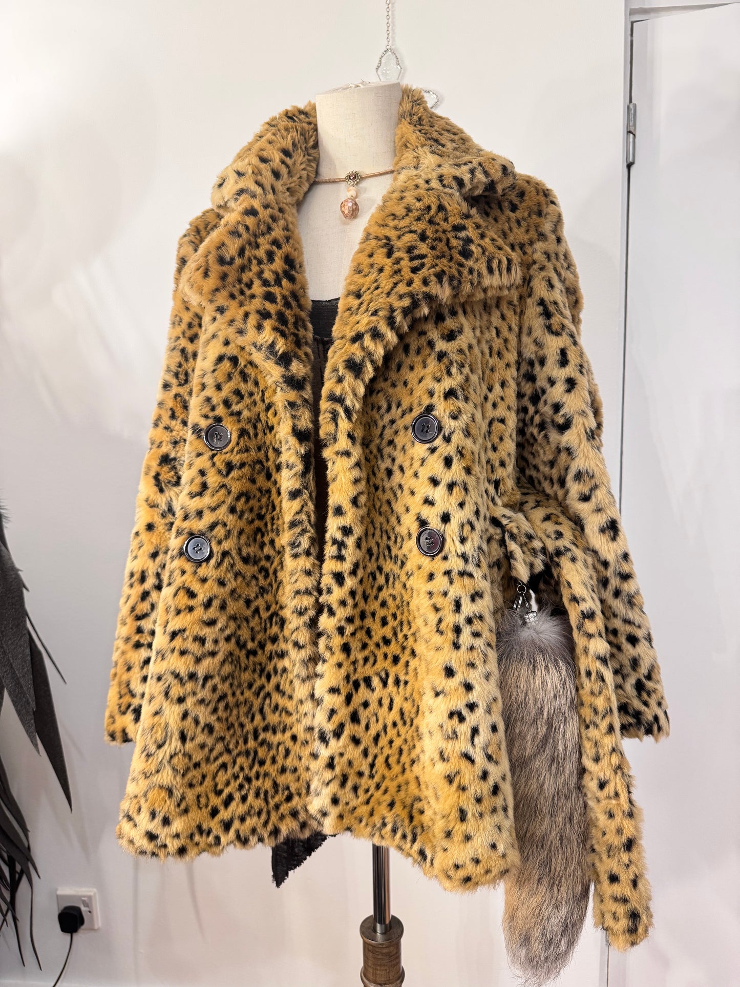 Leopard Print Fur Coat