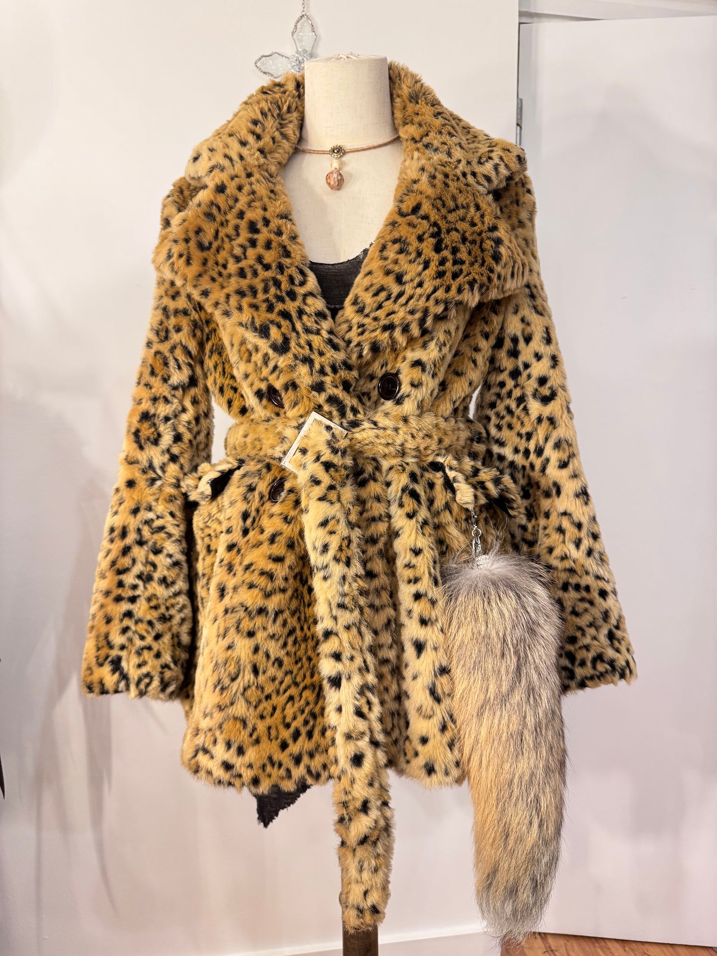 Leopard Print Fur Coat