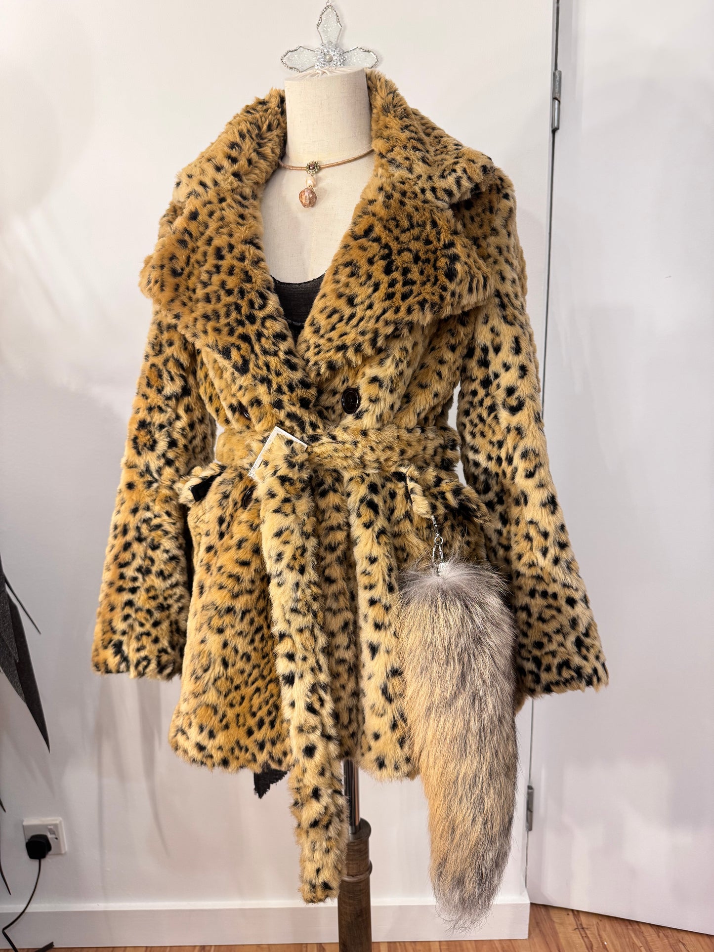Leopard Print Fur Coat