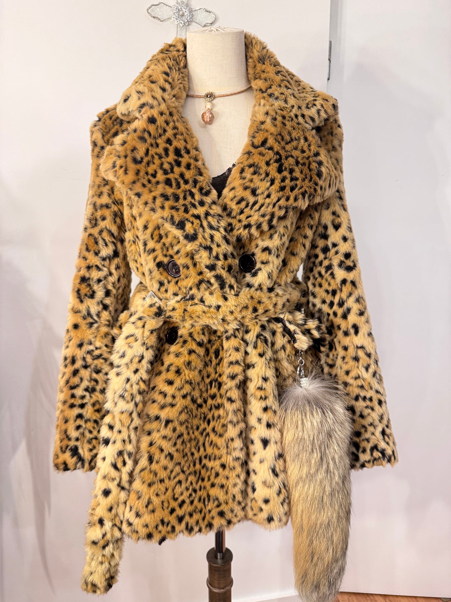 Leopard Print Fur Coat