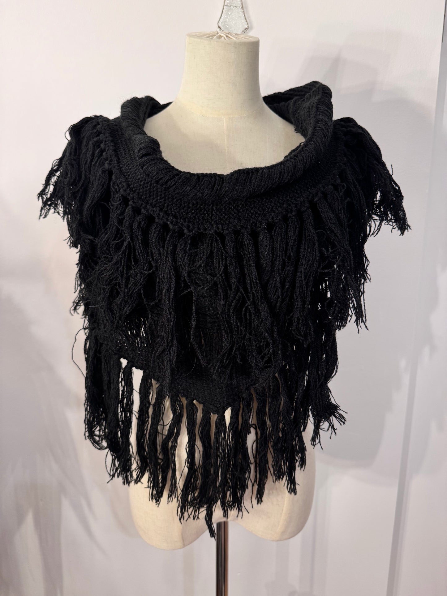 Moonage Devilment Tassel Scarf with Hood