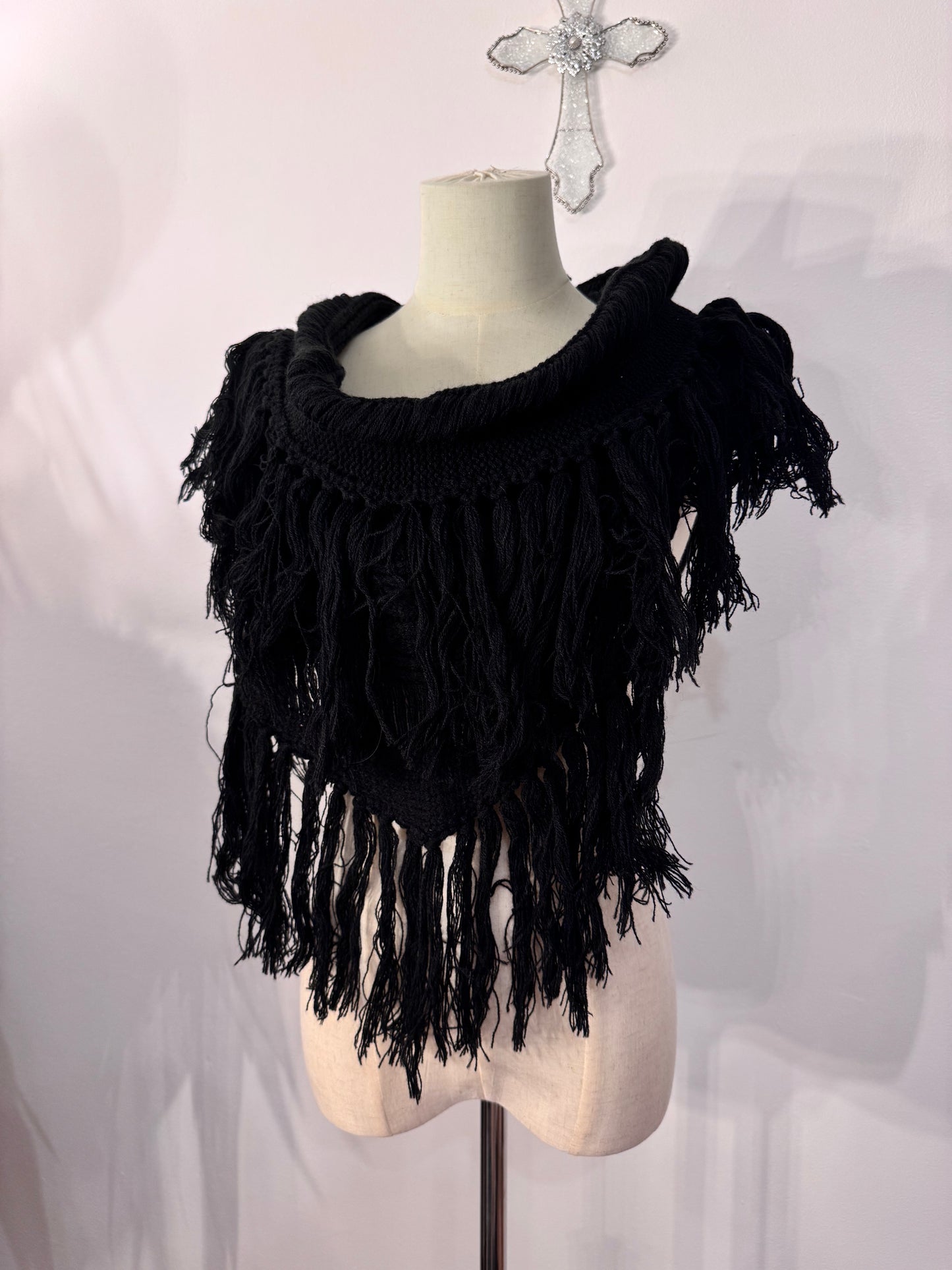 Moonage Devilment Tassel Scarf with Hood