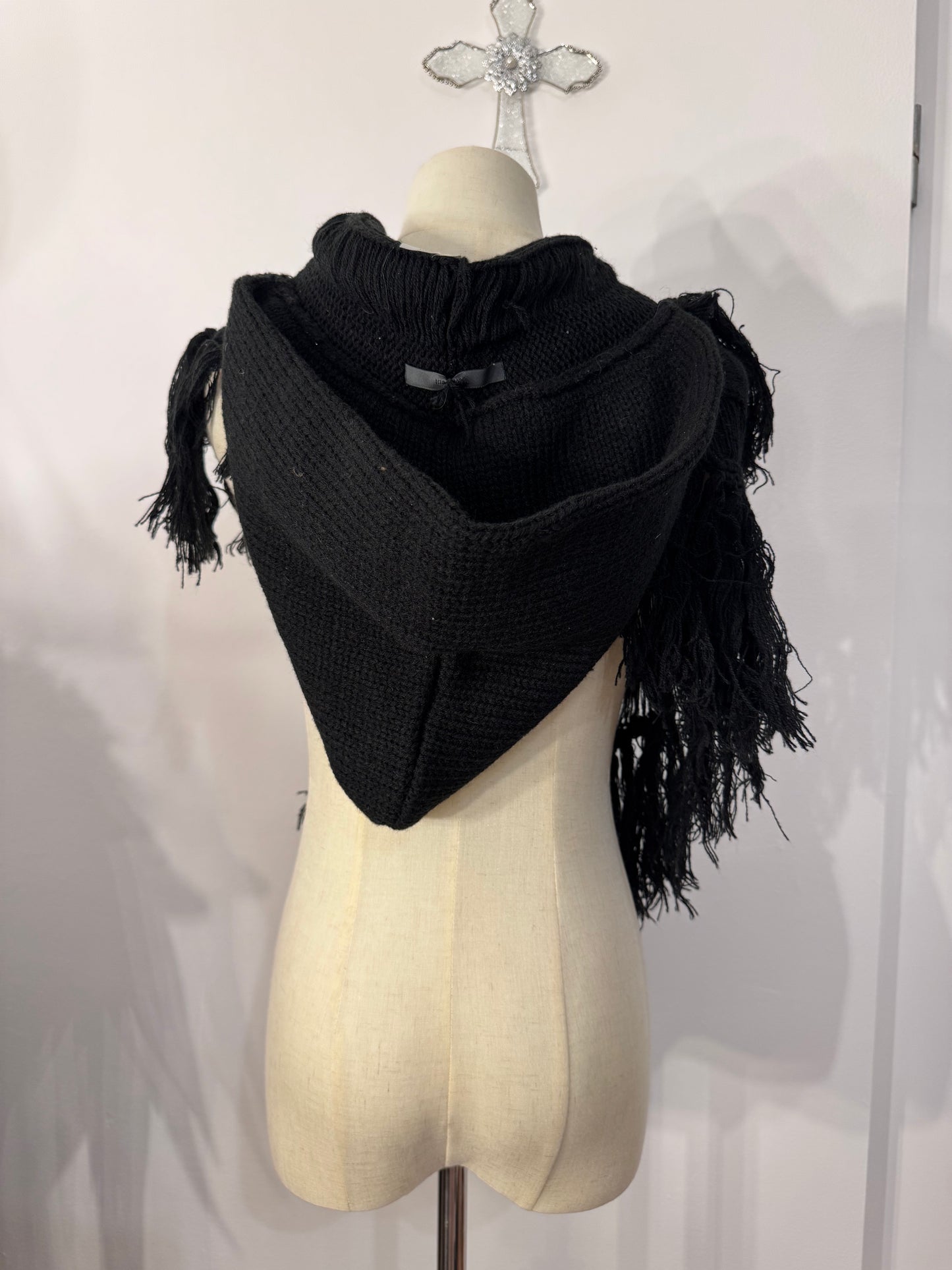 Moonage Devilment Tassel Scarf with Hood