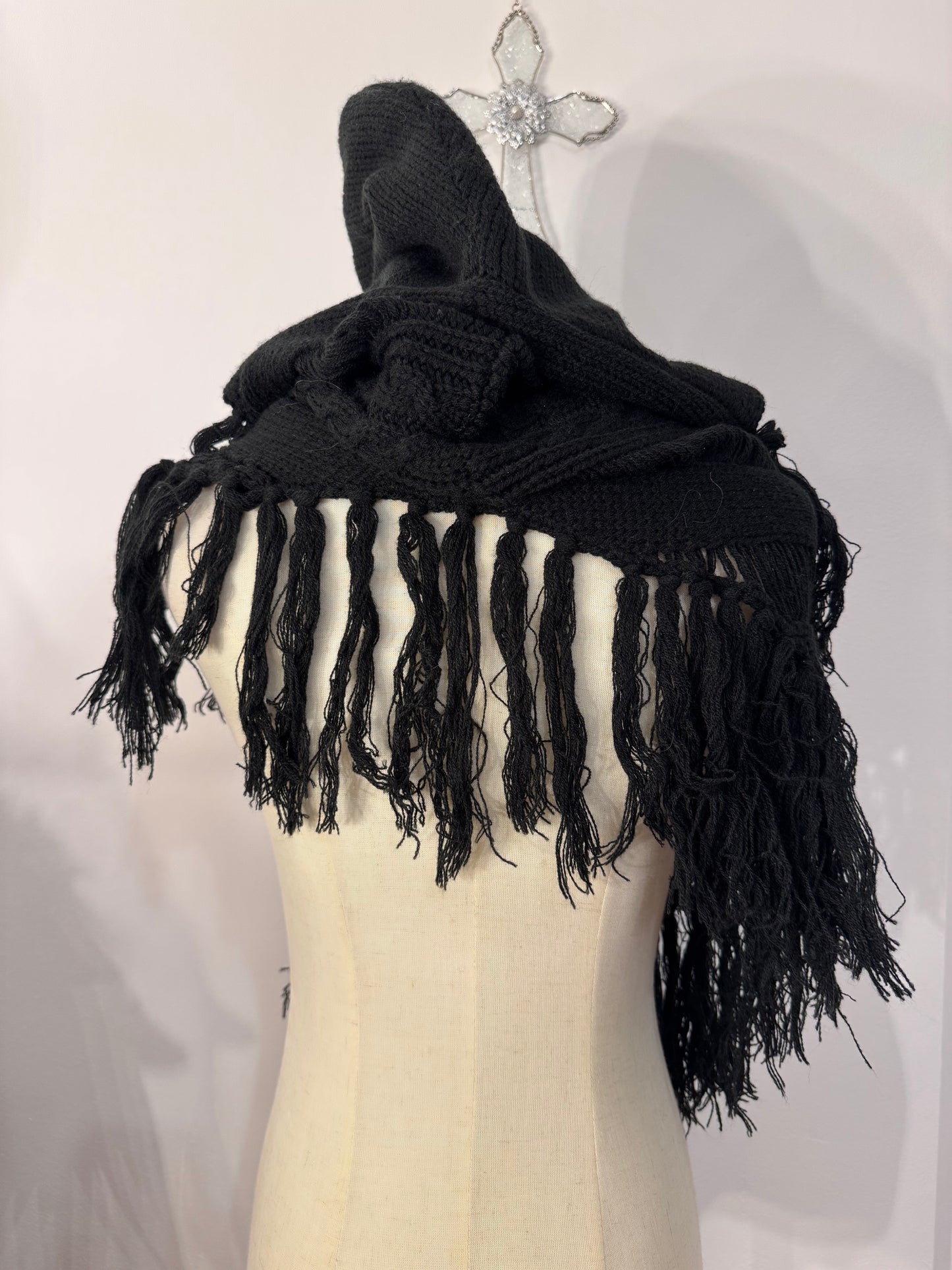 Moonage Devilment Tassel Scarf with Hood