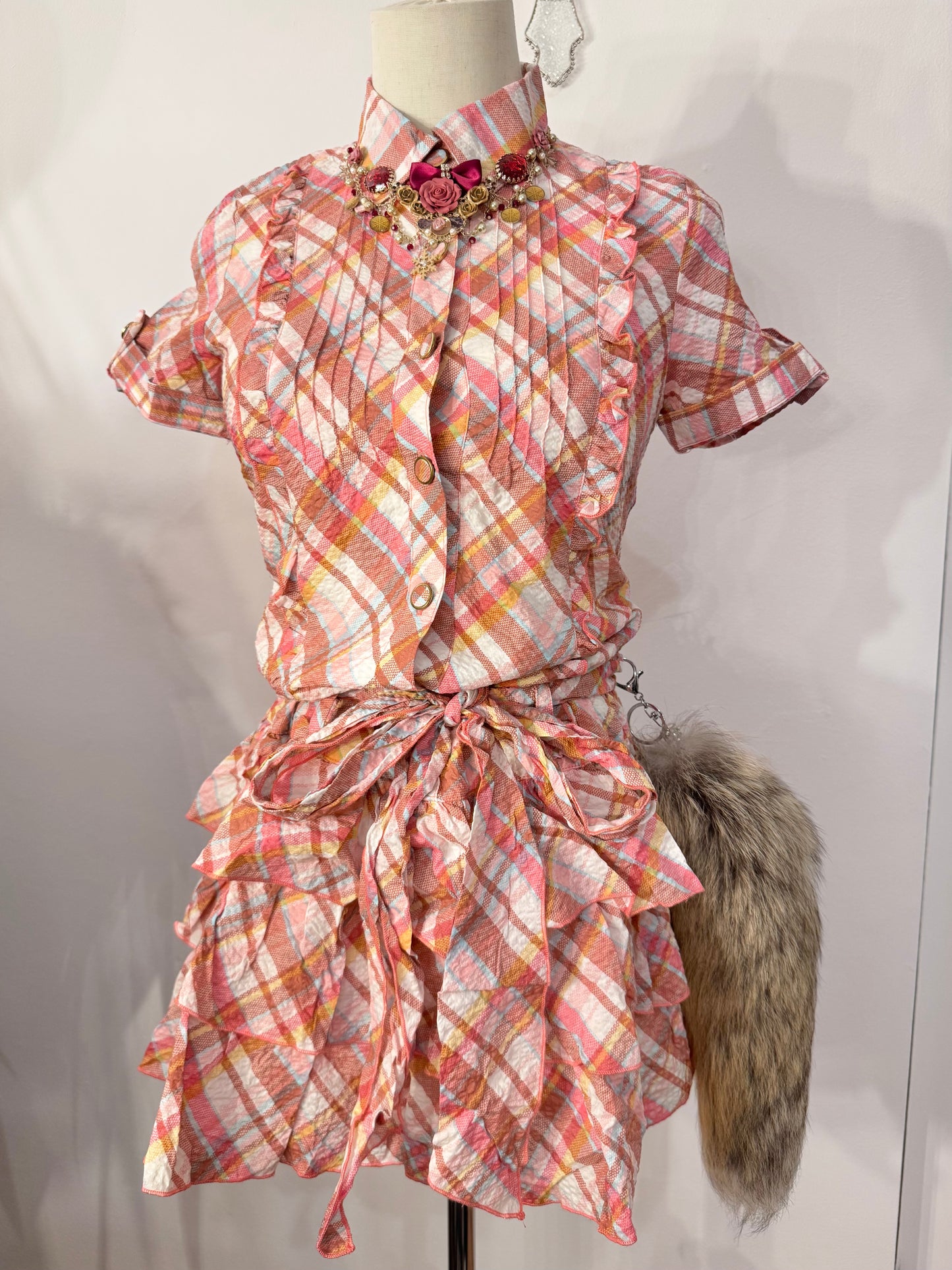 Axes Femme Plaid Button-Up Dress