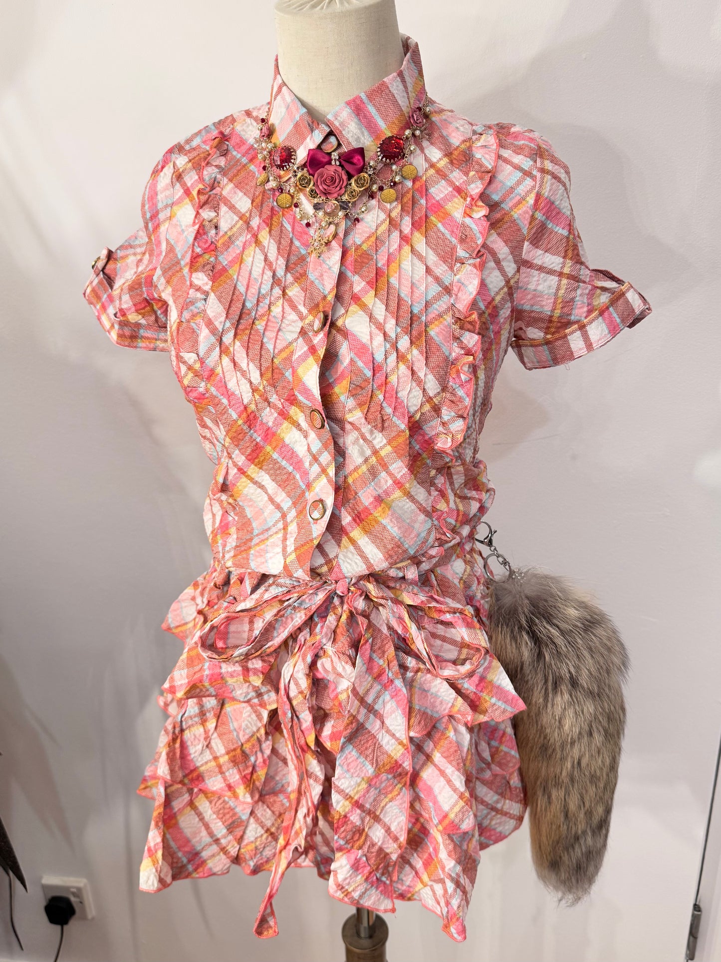 Axes Femme Plaid Button-Up Dress