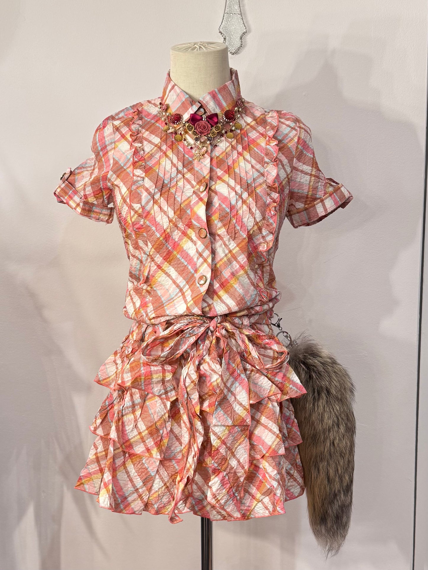 Axes Femme Plaid Button-Up Dress