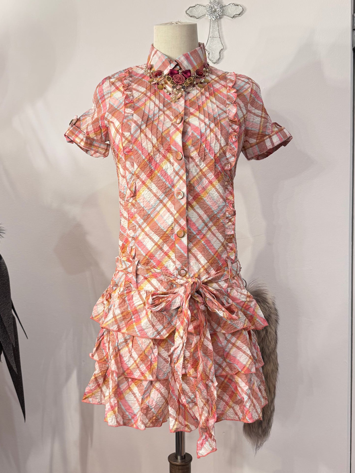 Axes Femme Plaid Button-Up Dress
