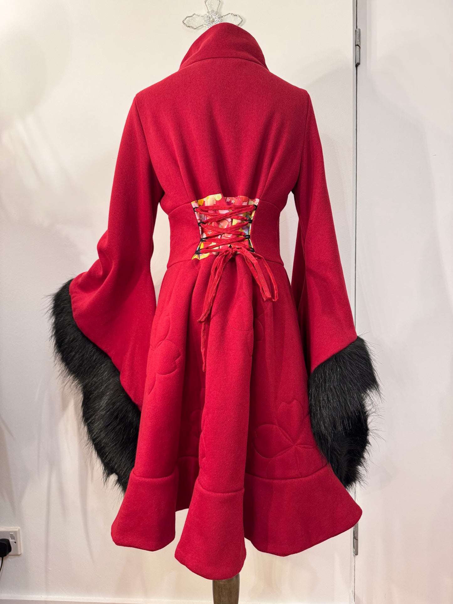 gouk High-Neck Red Dress Coat