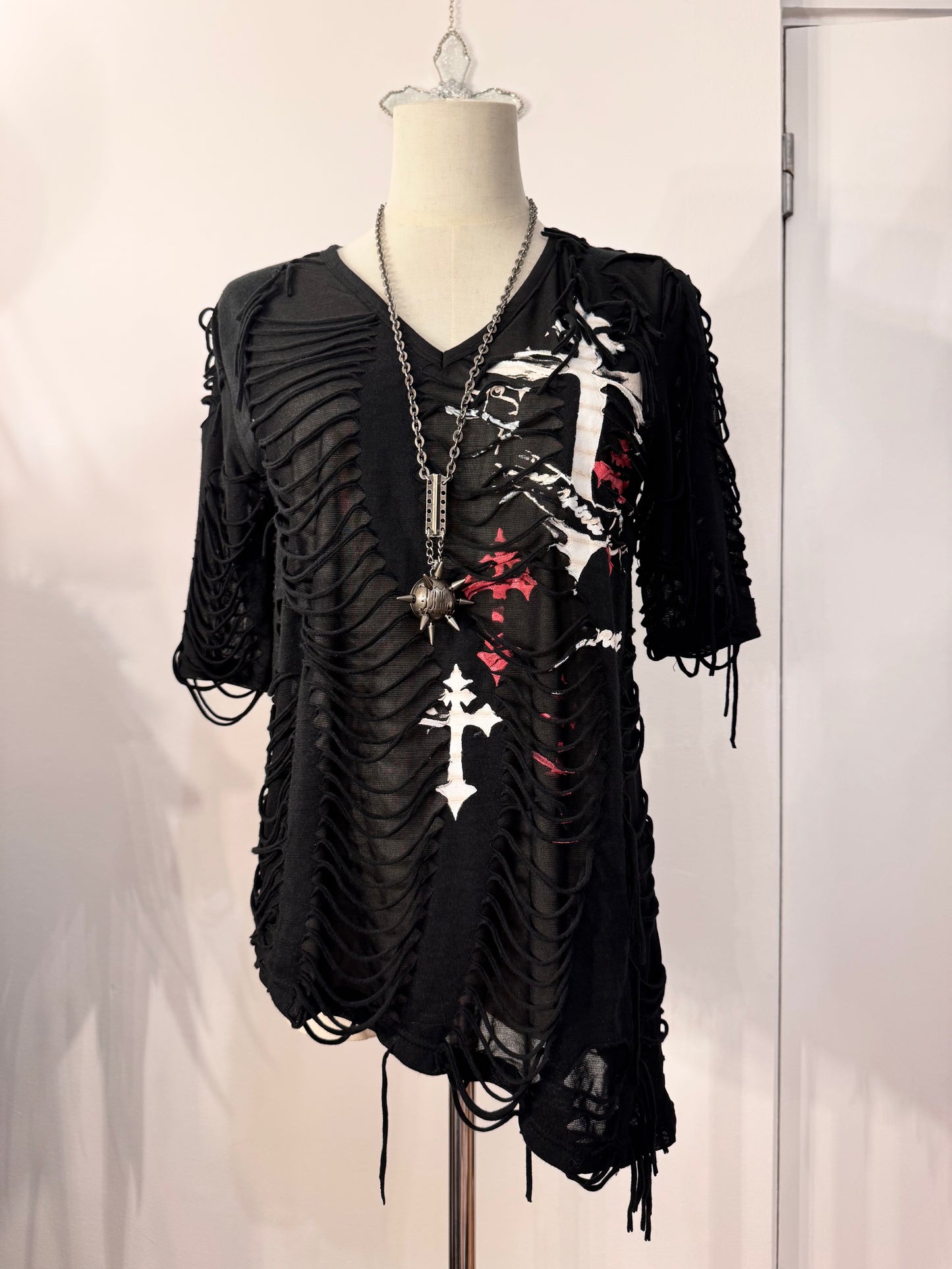 Deorart Destructive Cross Print Top