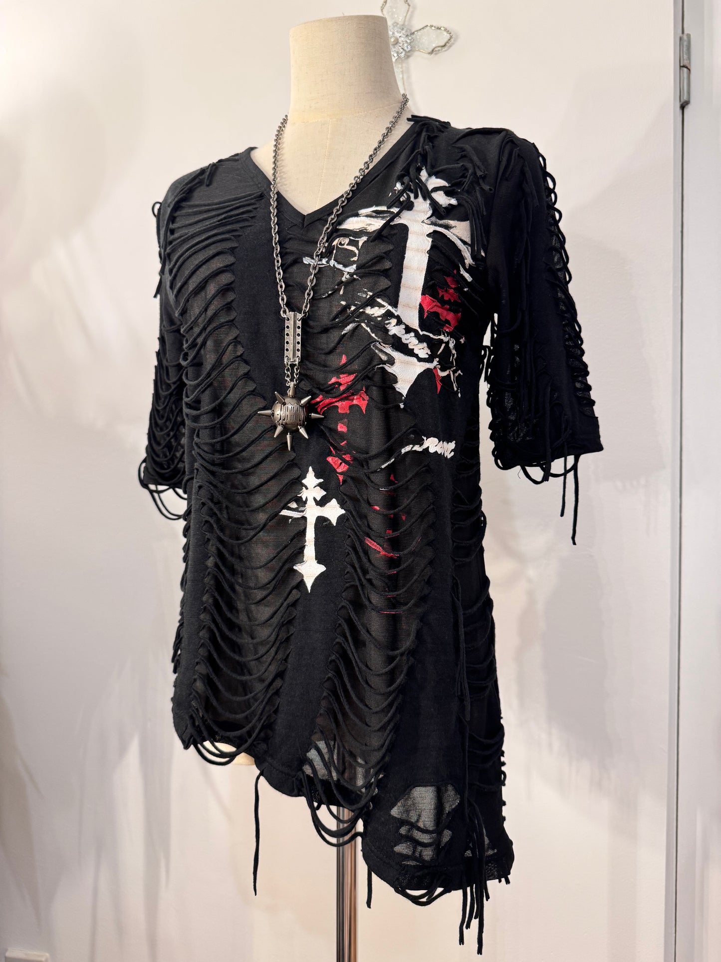 Deorart Destructive Cross Print Top