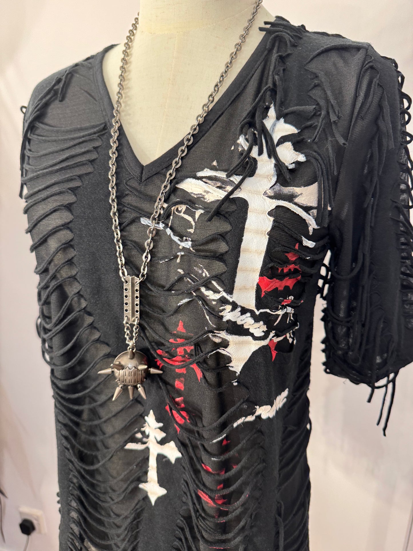 Deorart Destructive Cross Print Top