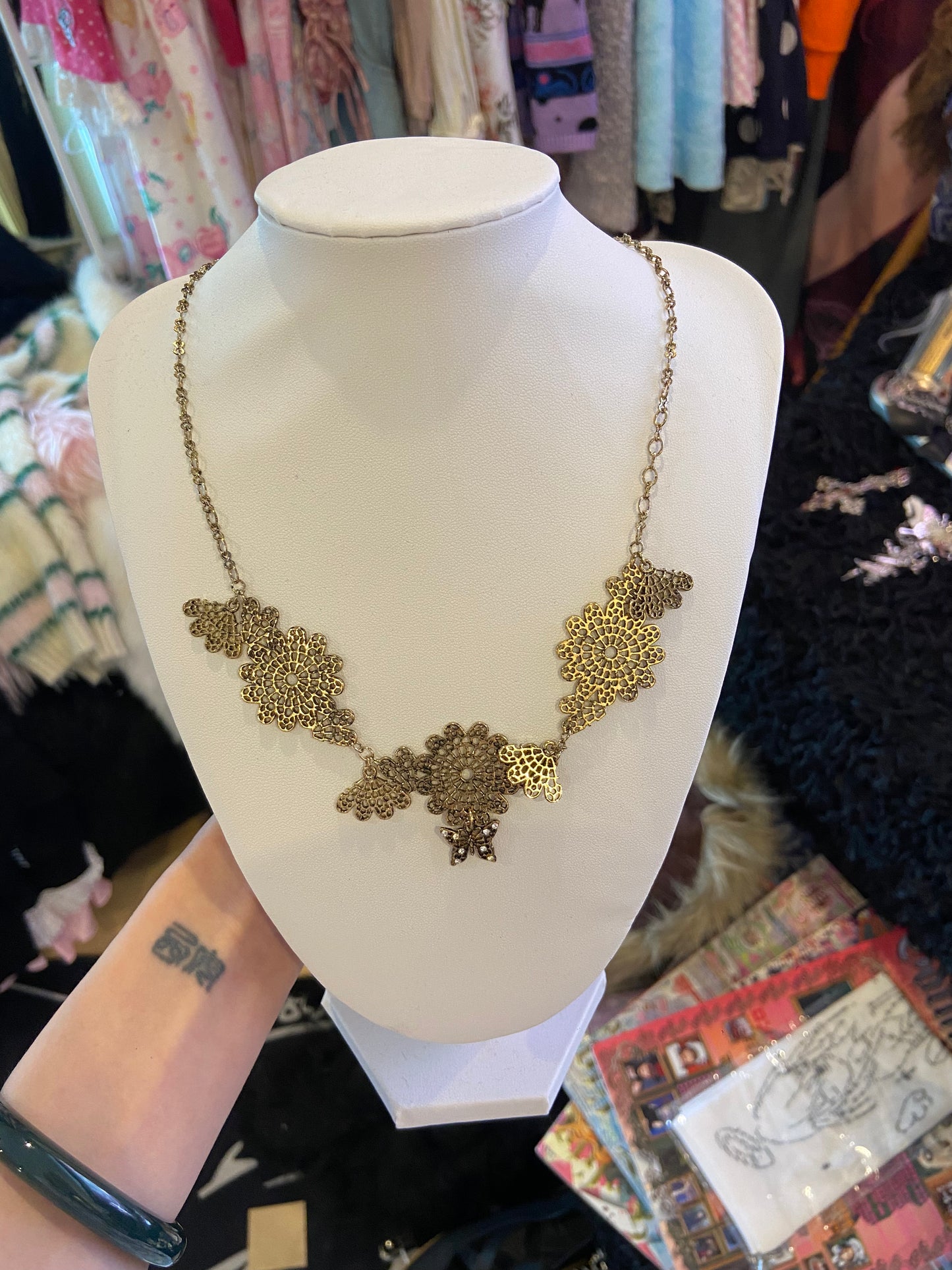 Sheglit Triple Floral Necklace