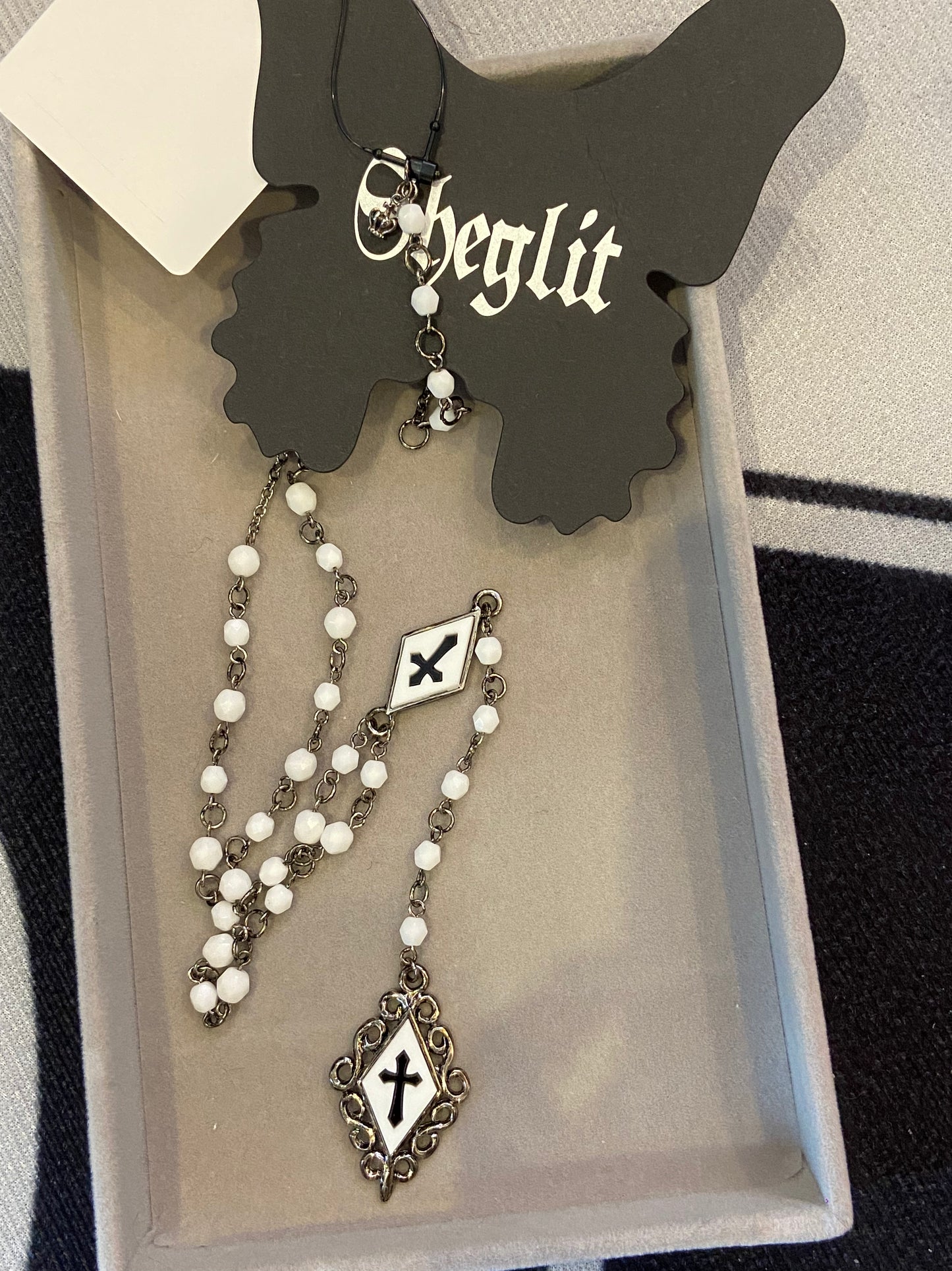 Sheglit Diamond Shape Cross Necklace