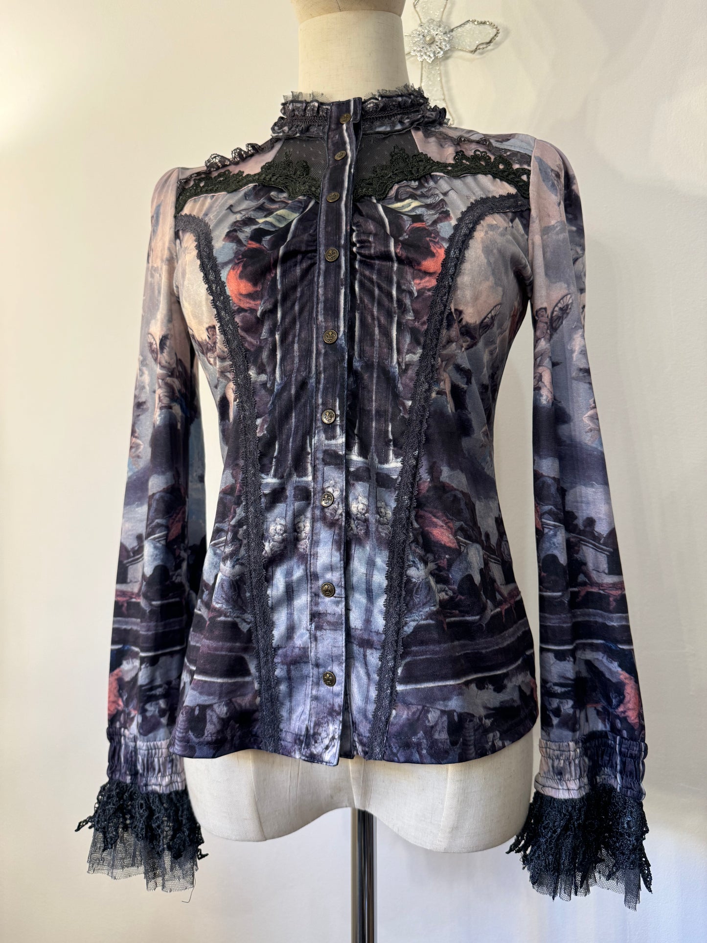 OZZ ON Painting Print Lace Top