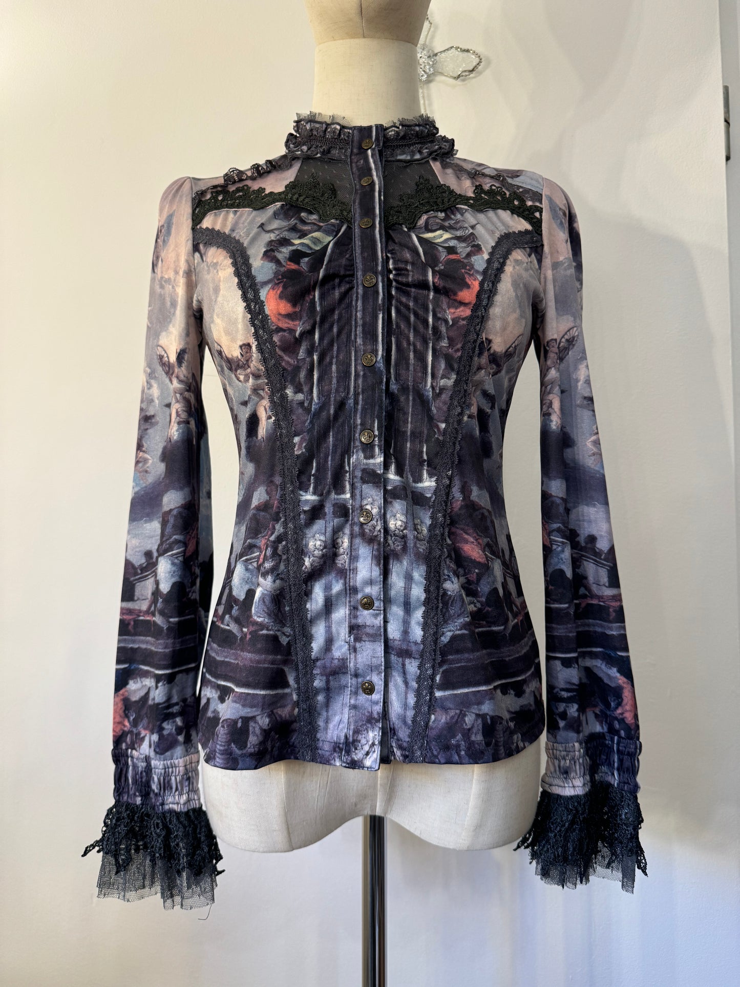 OZZ ON Painting Print Lace Top