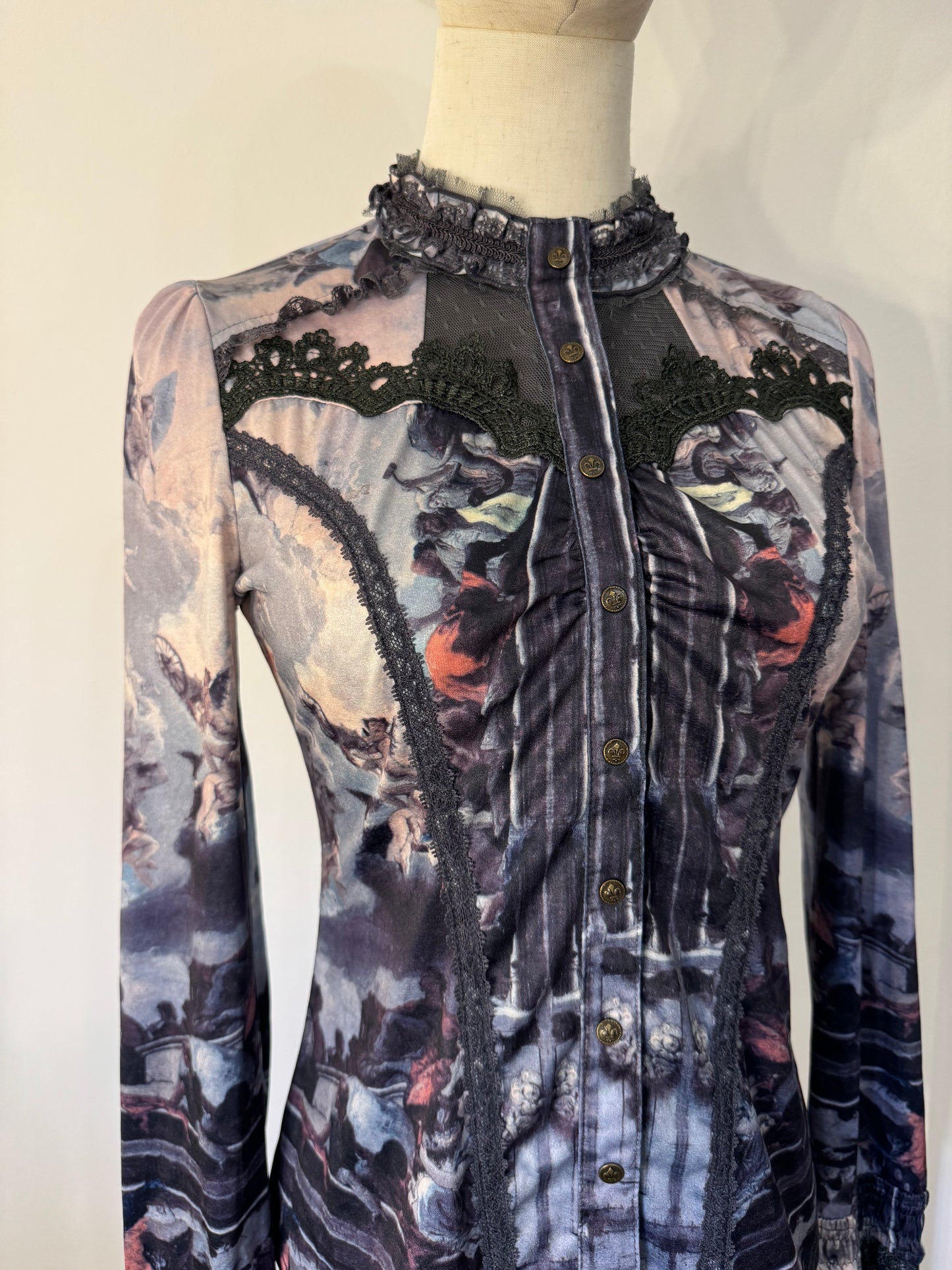 OZZ ON Painting Print Lace Top