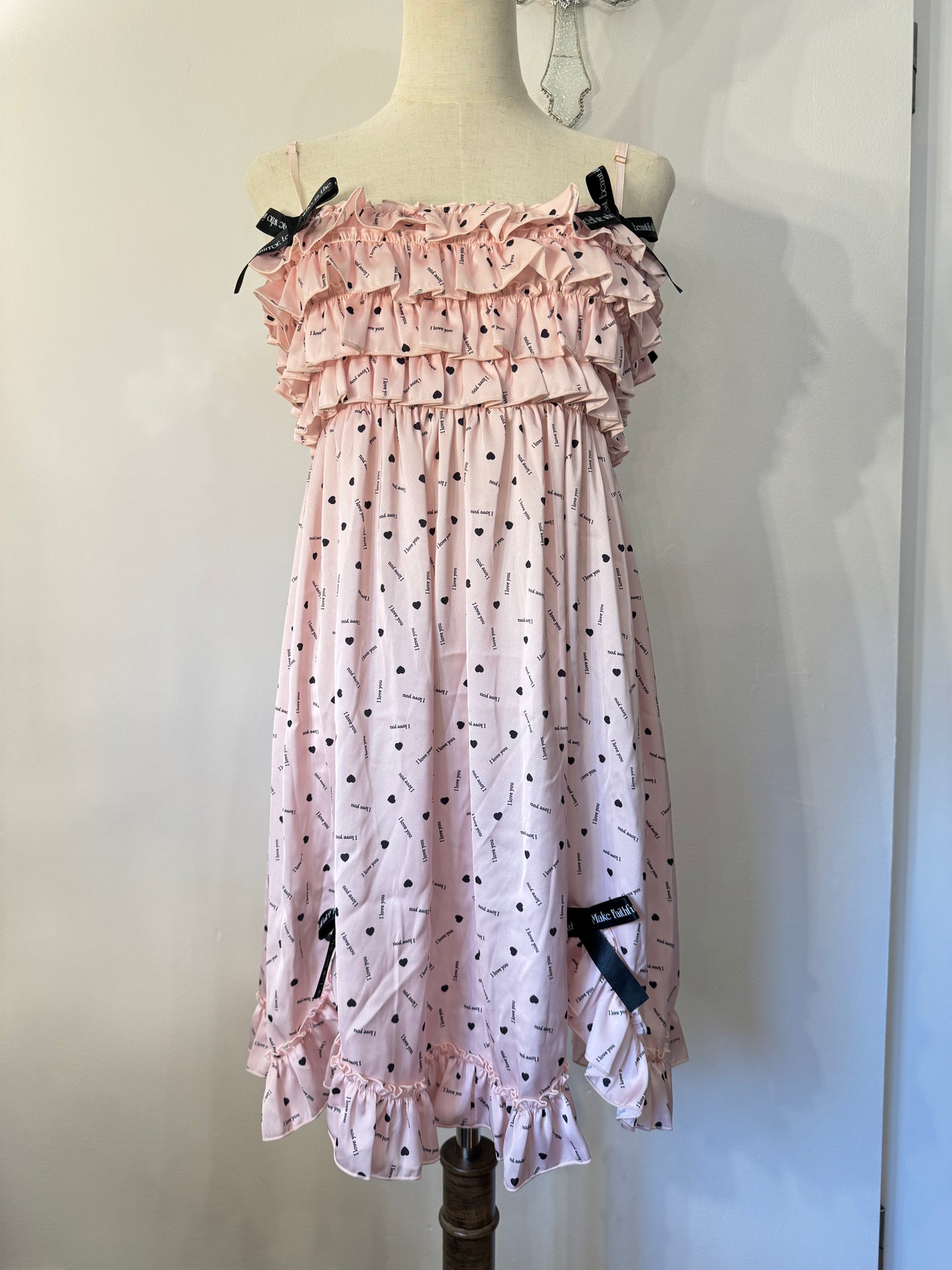 Ruffle and Ribbon Tank Top Dress